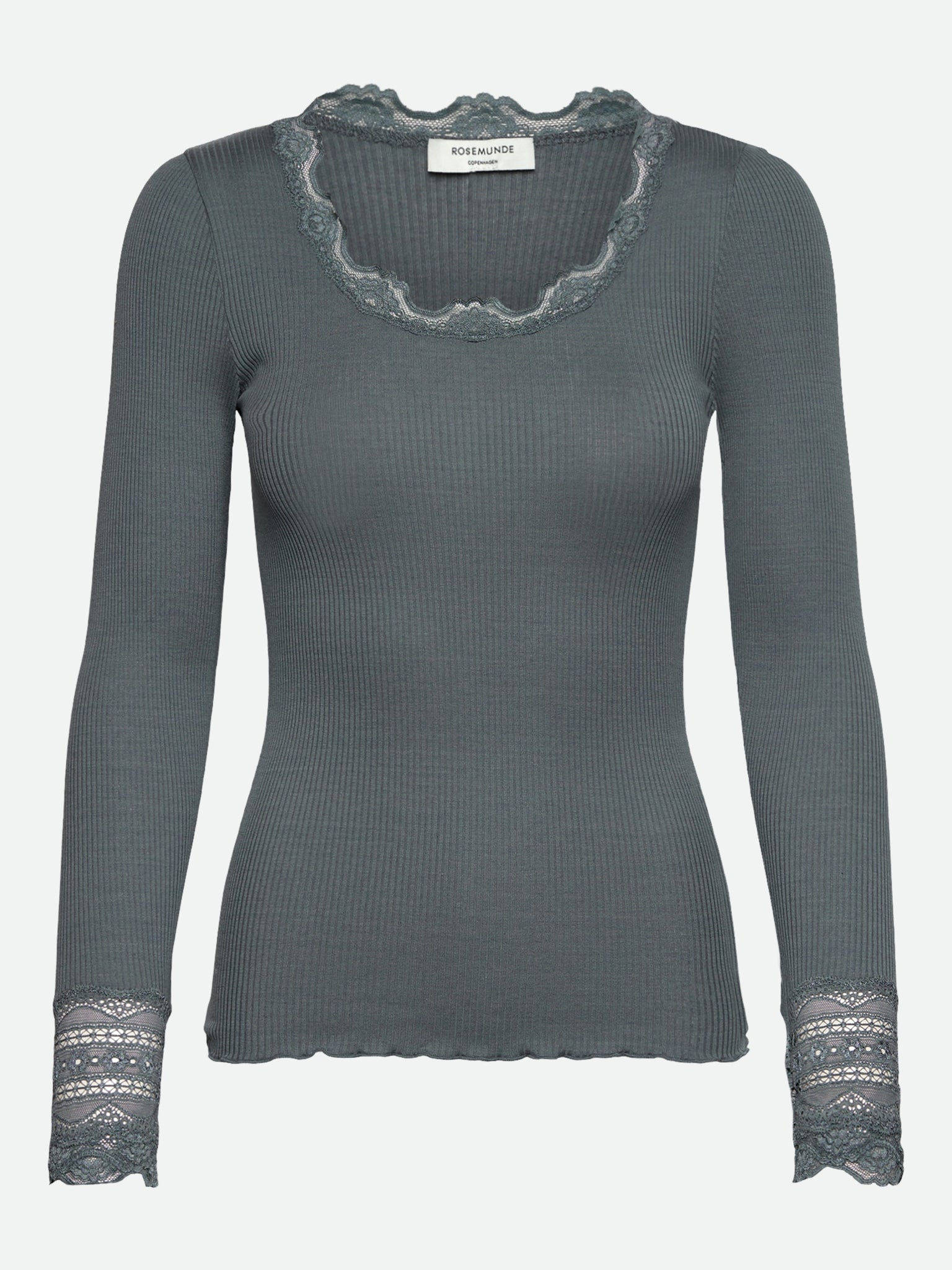 RWBenita Silk LS O-neck Lace T-shirt