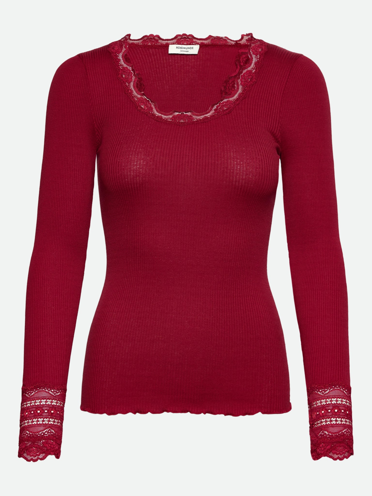 RWBenita Silk LS O-neck Lace T-shirt