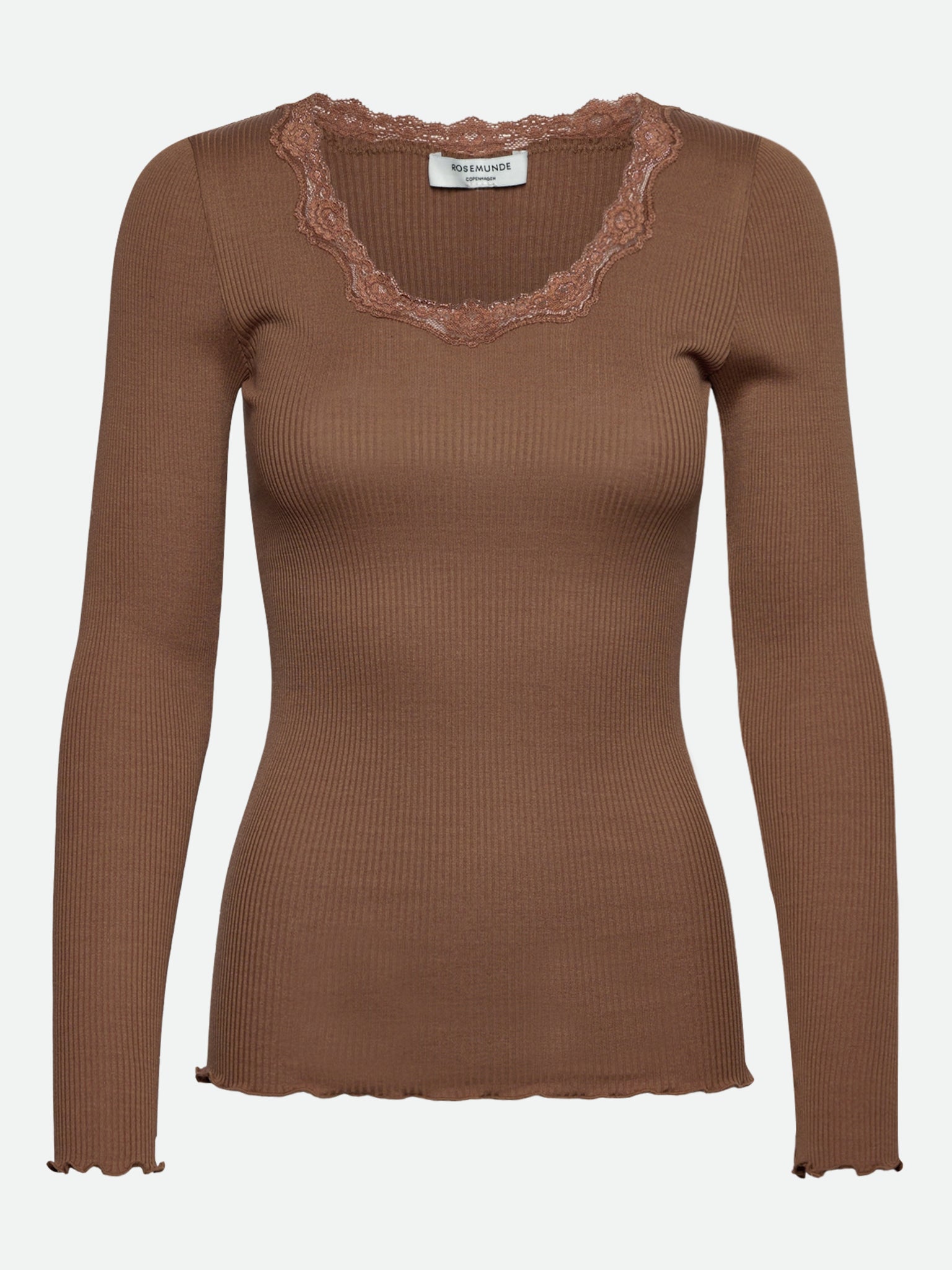 RWBabette Silk LS U-neck Lace T-shirt