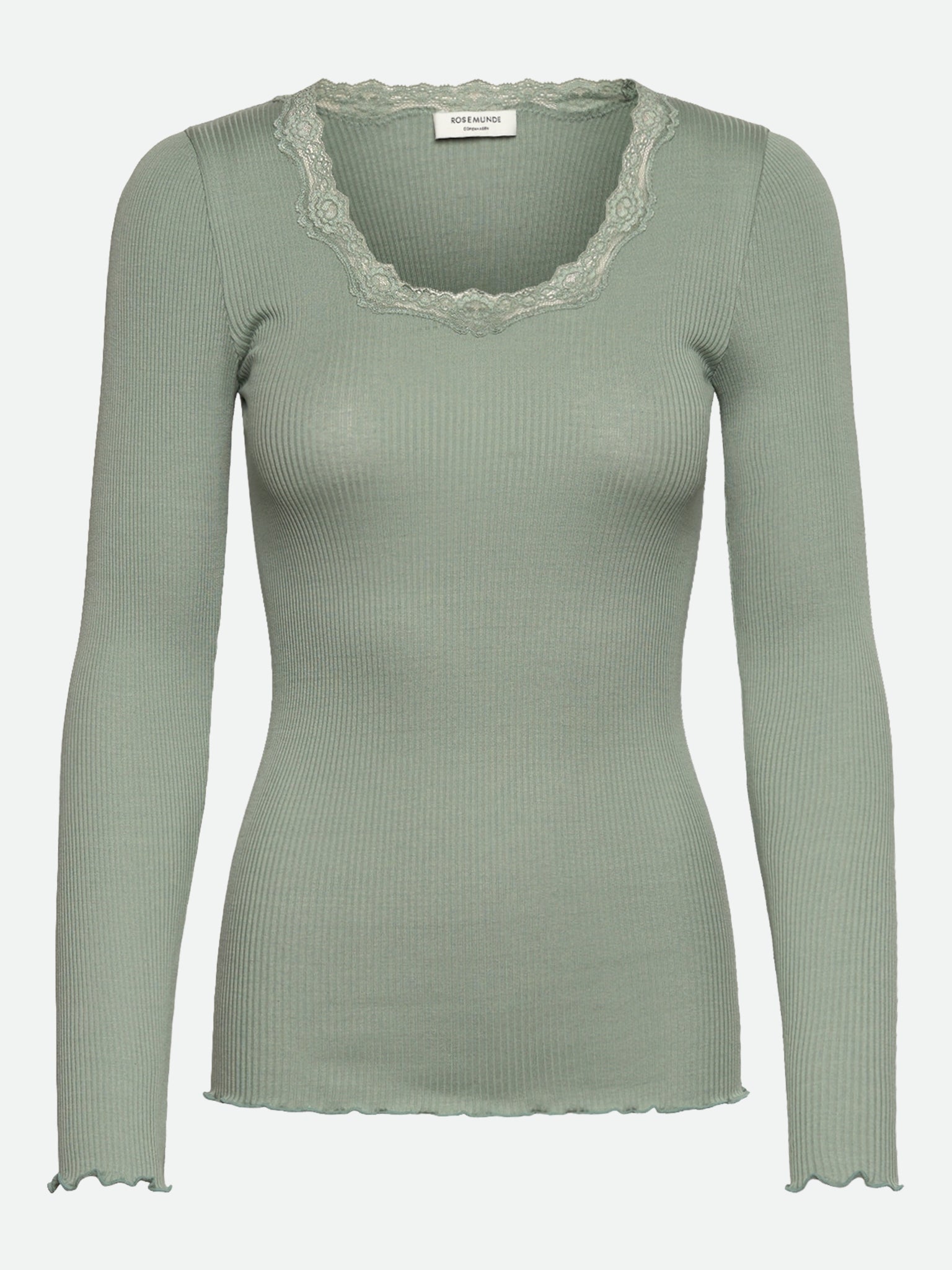 RWBabette Silk LS U-neck Lace T-shirt