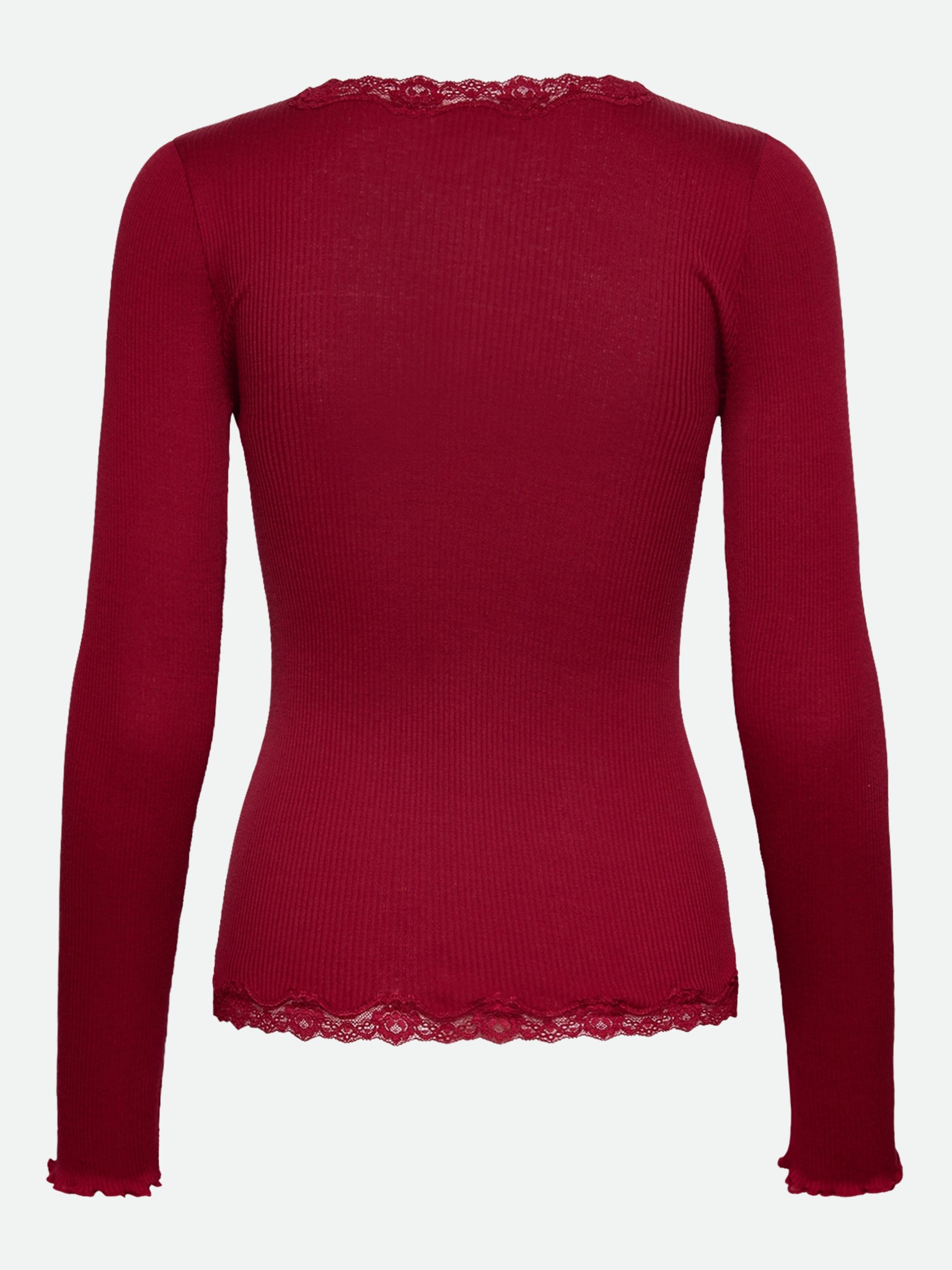 RWBabette Silke Langærmet V-hals Cardigan med blonde