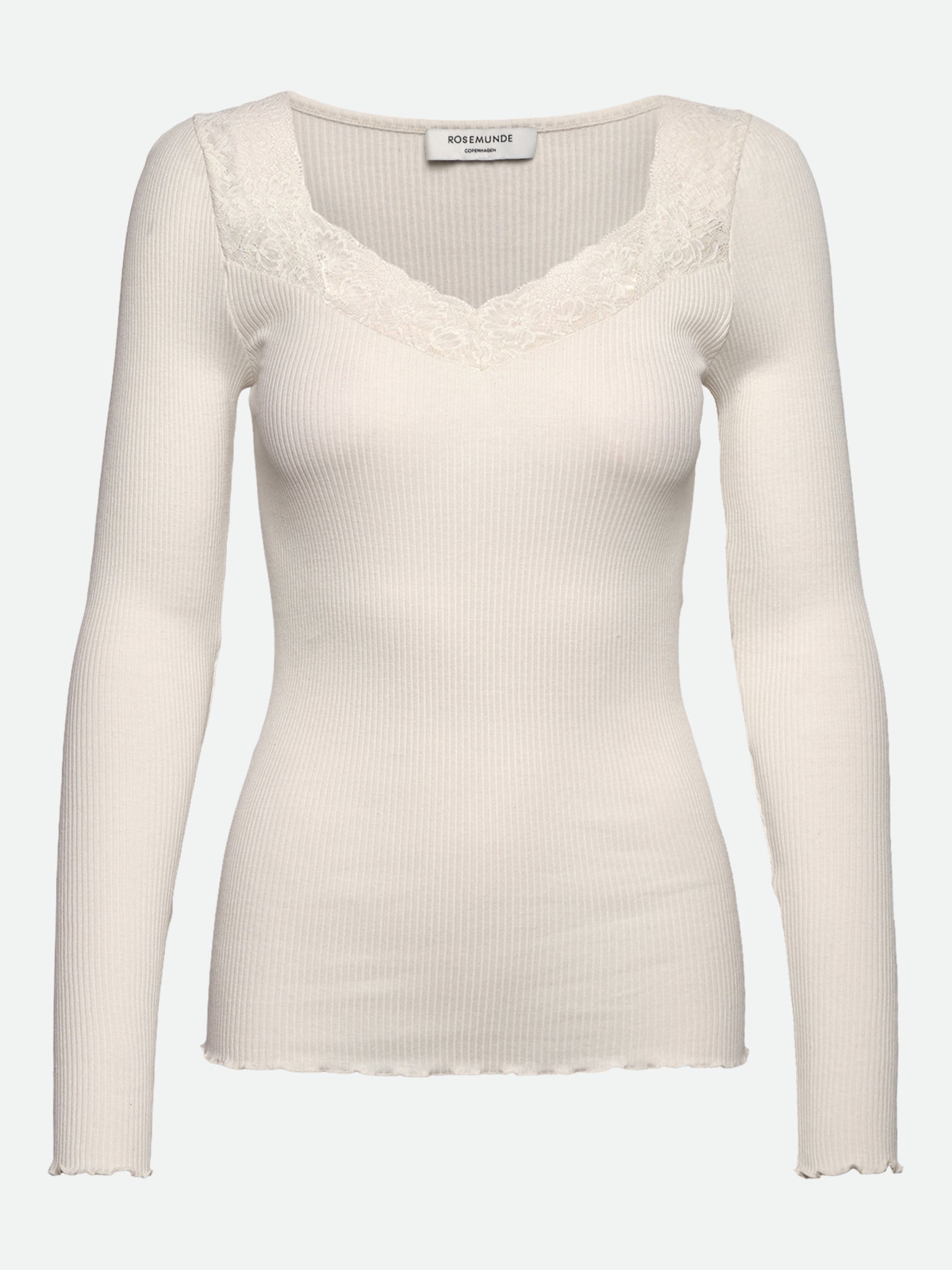 RWBeatha Silk LS Lace T-shirt T-SHIRT LS Rosemunde Woman XS ivory