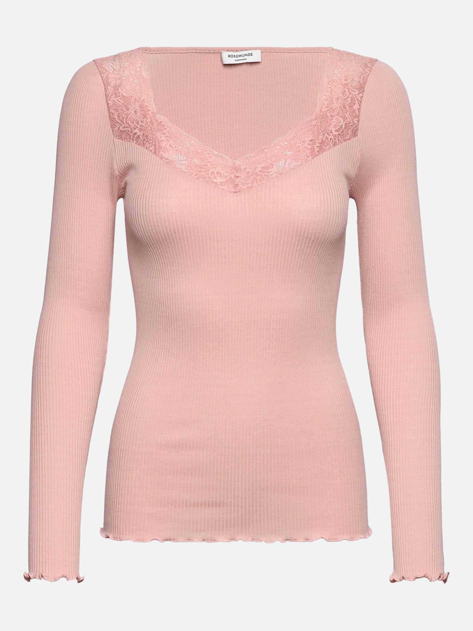 RWBeatha Silk LS Lace T-shirt T-SHIRT LS Rosemunde Woman XS rose smoke
