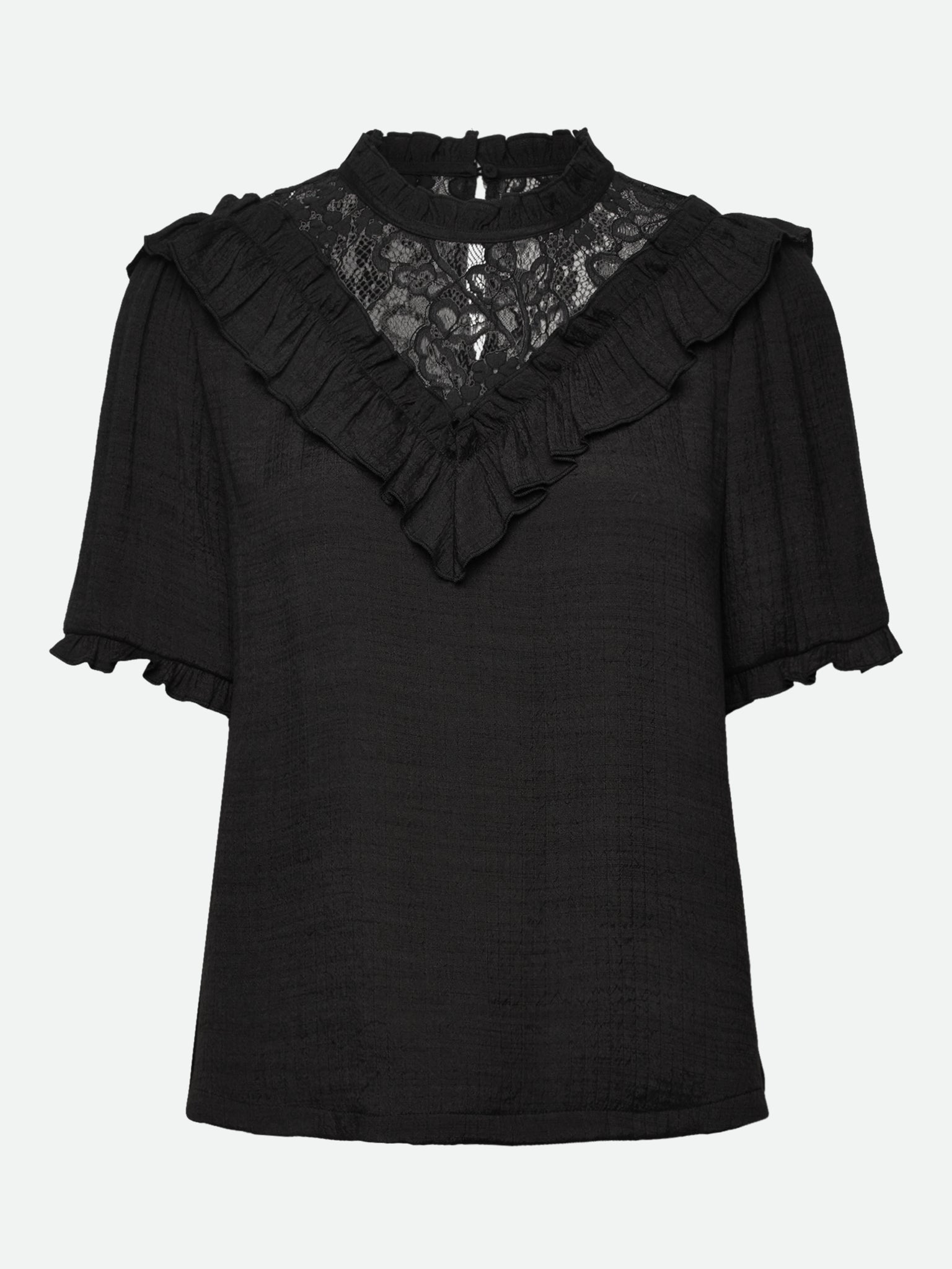 RWMarseille Kurzarm-Spitzenbluse