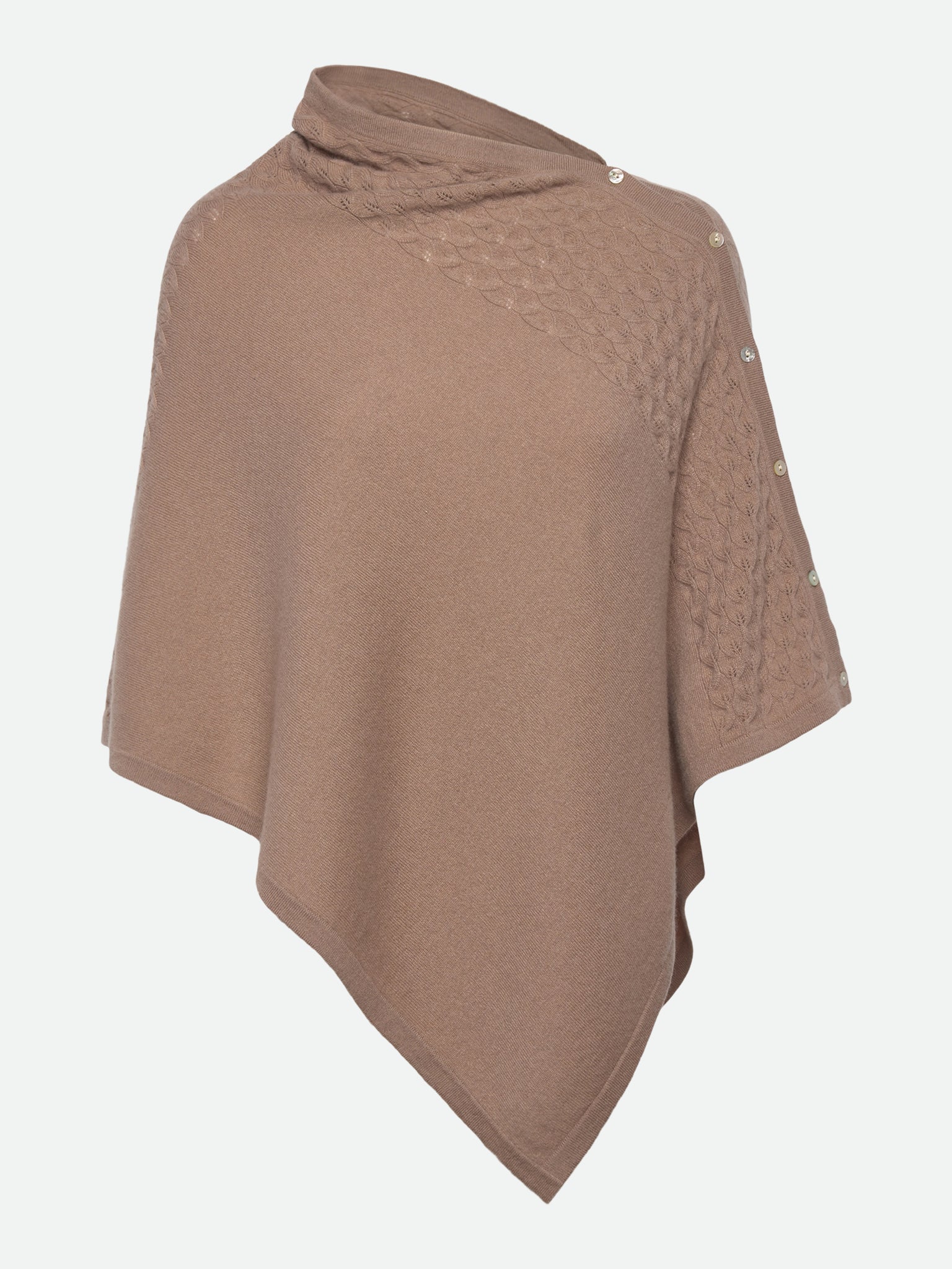 RWLaica Cashmere Pointelle Poncho PONCHO Jiaxing Qianyun USD 0 mocha meringue