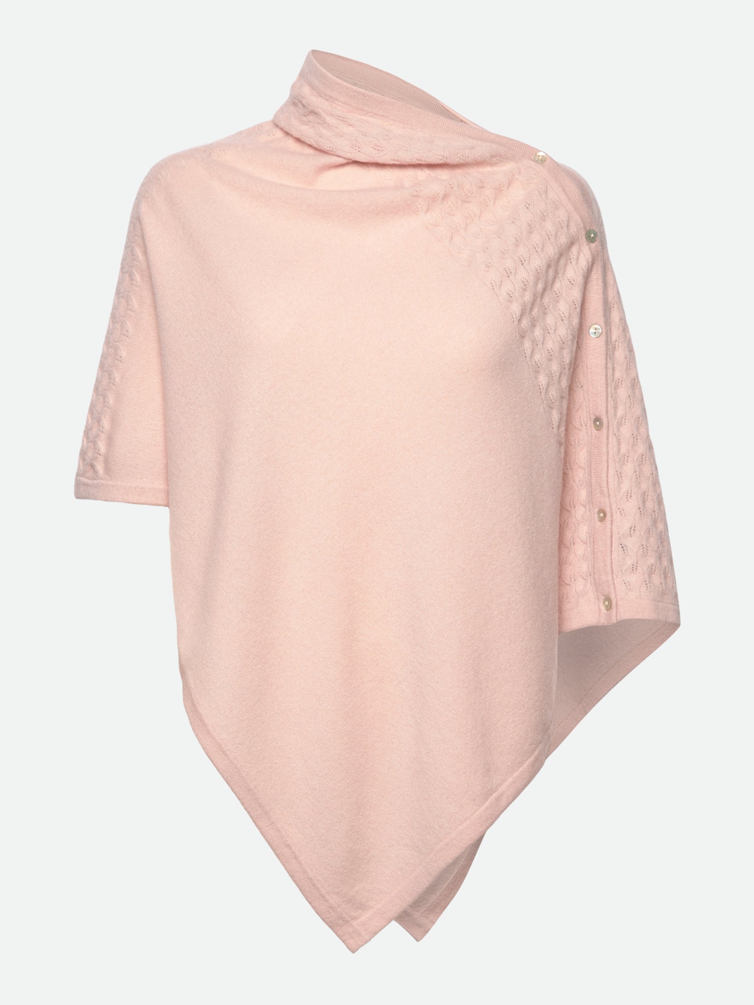 RWLaica Cashmere Pointelle Poncho PONCHO Jiaxing Qianyun USD 0 rose smoke