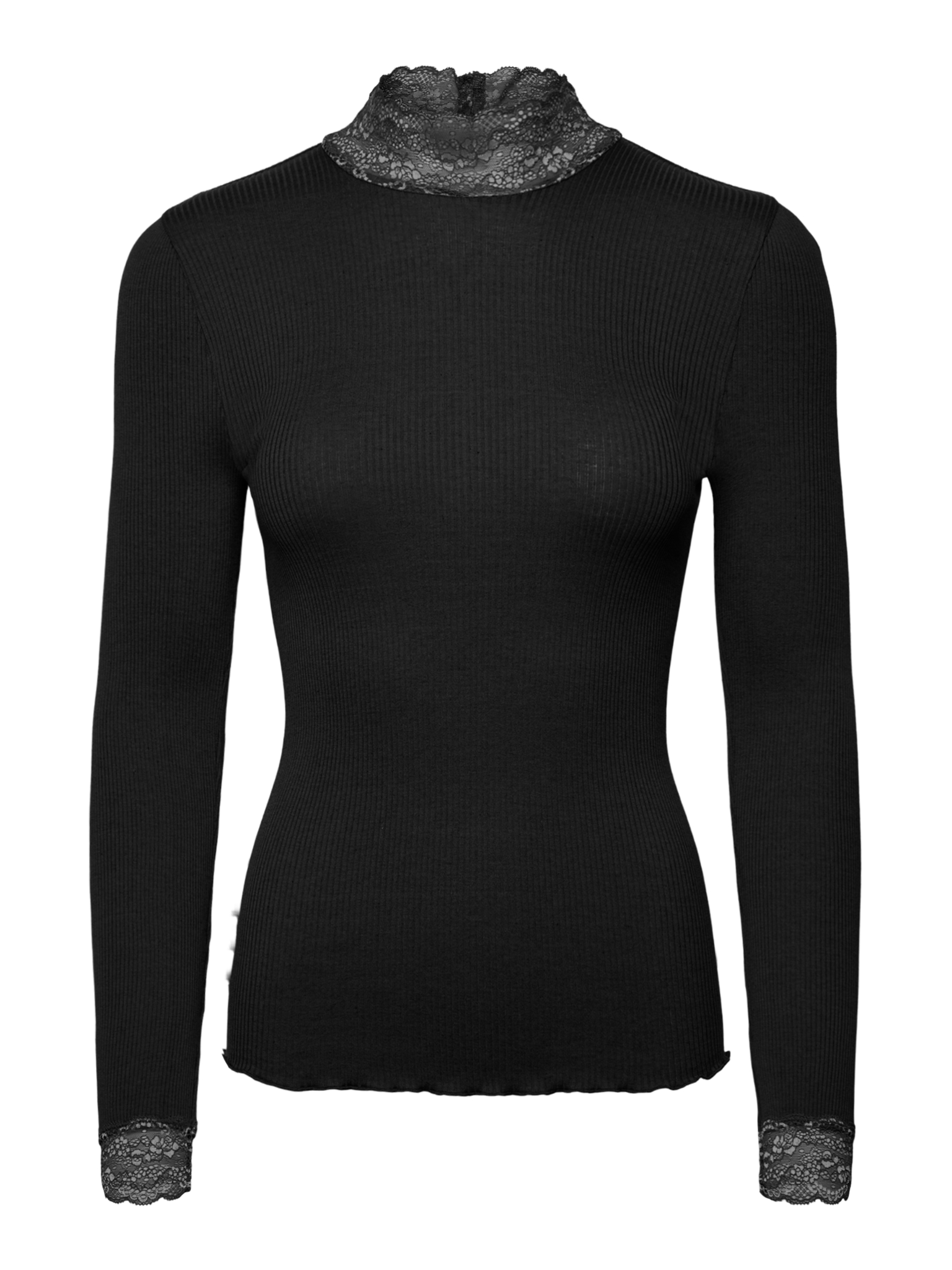 RWBeatha Silk LS 2 Colors Lace T-shirt T-SHIRT LS Rosemunde Woman M black