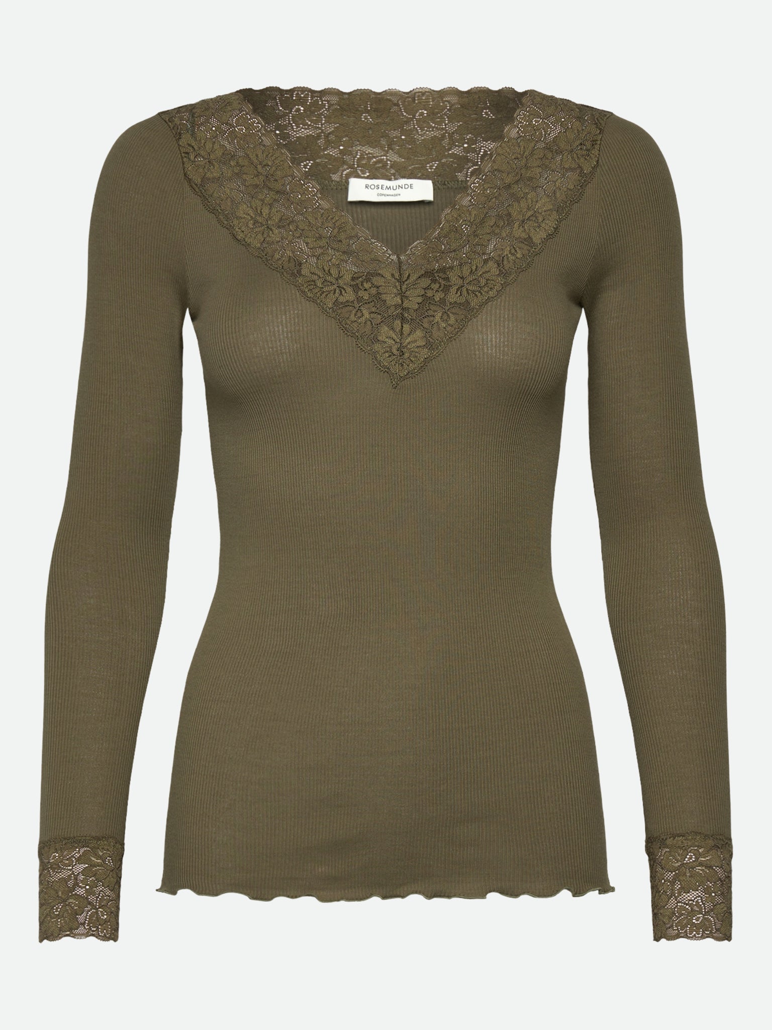 RWBernadine Organic Long sleeve V-neck Lace T-shirt