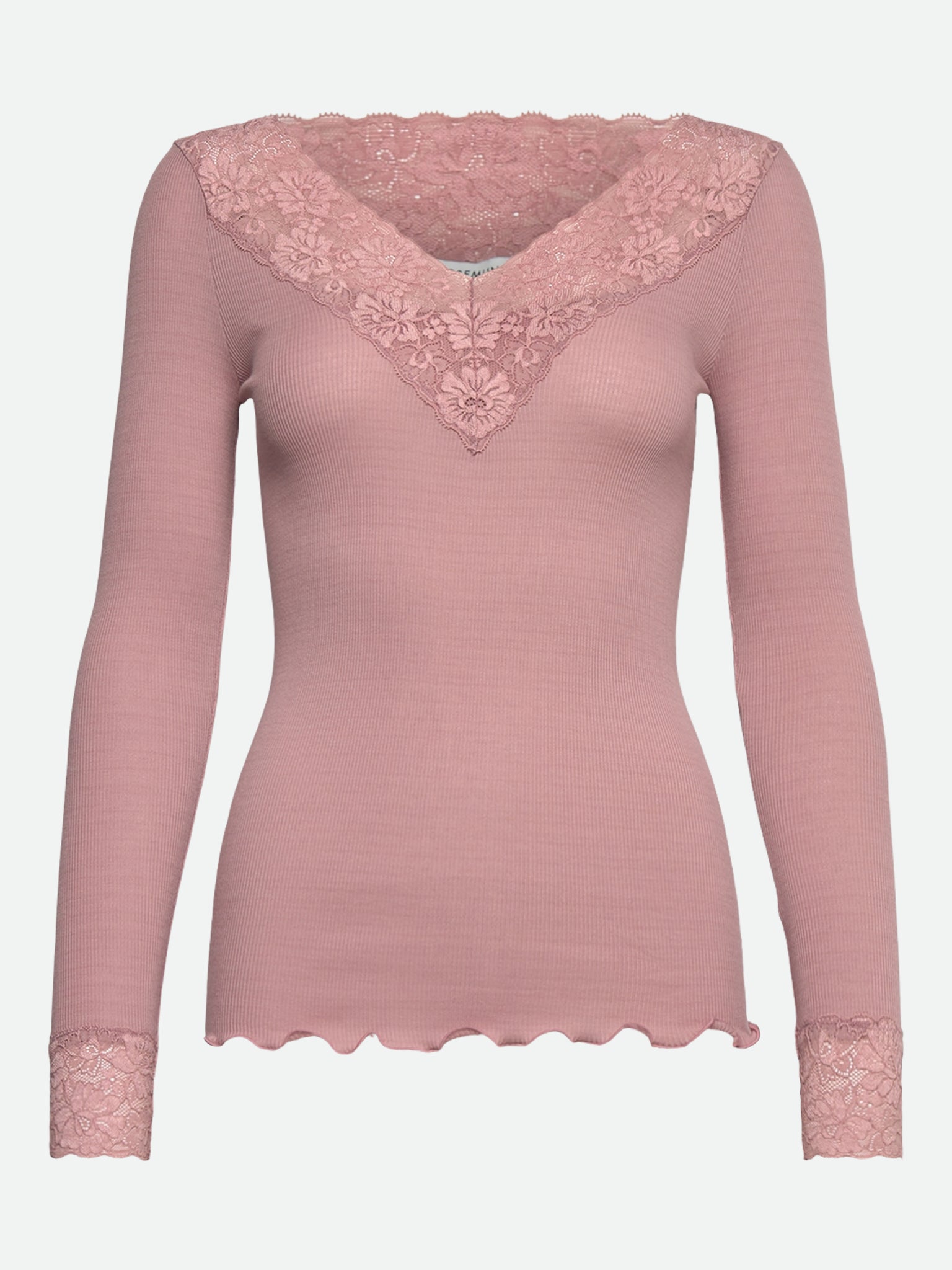 RWBernadine Organic Long sleeve V-neck Lace T-shirt