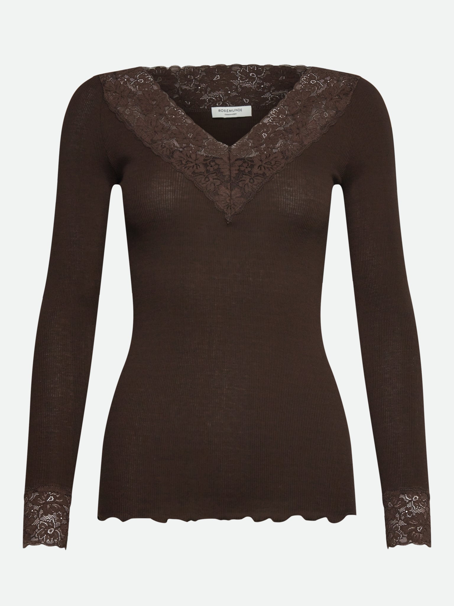RWBernadine Organic Long sleeve V-neck Lace T-shirt