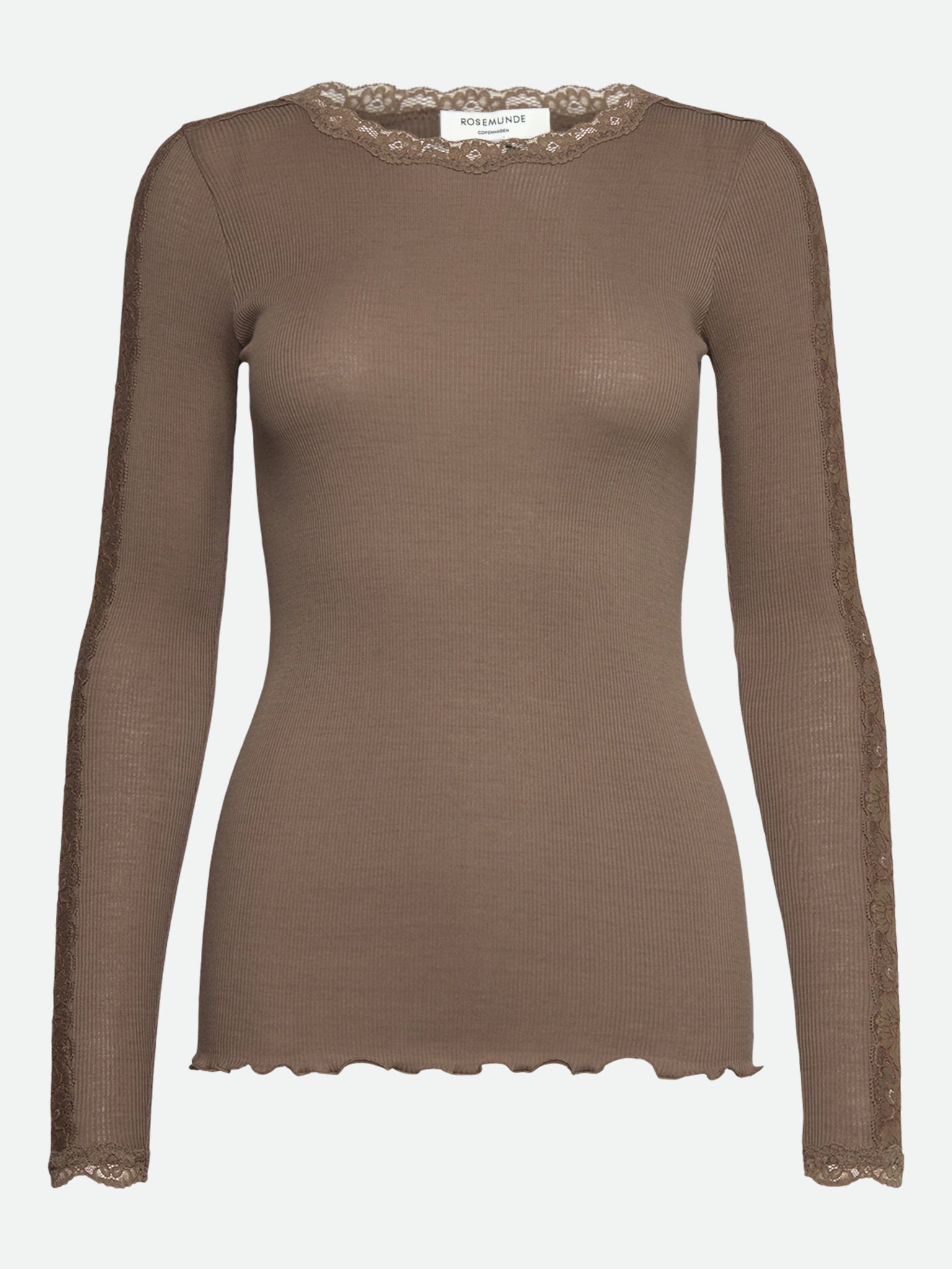 RWBernadine Organic Long Sleeve O-neck Lace T-shirt T-SHIRT LS Rosemunde Woman