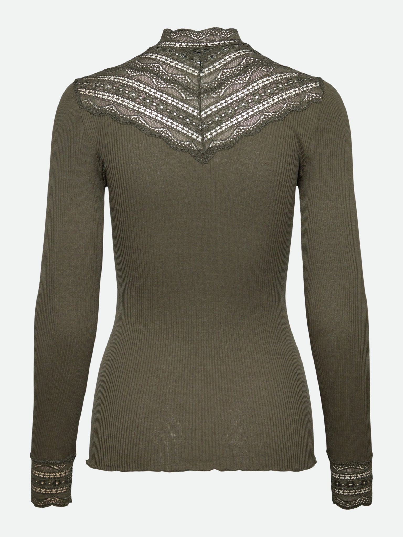 RWBenita Silk Long Sleeve Lace T-neck T-shirt T-SHIRT LS Rosemunde Woman