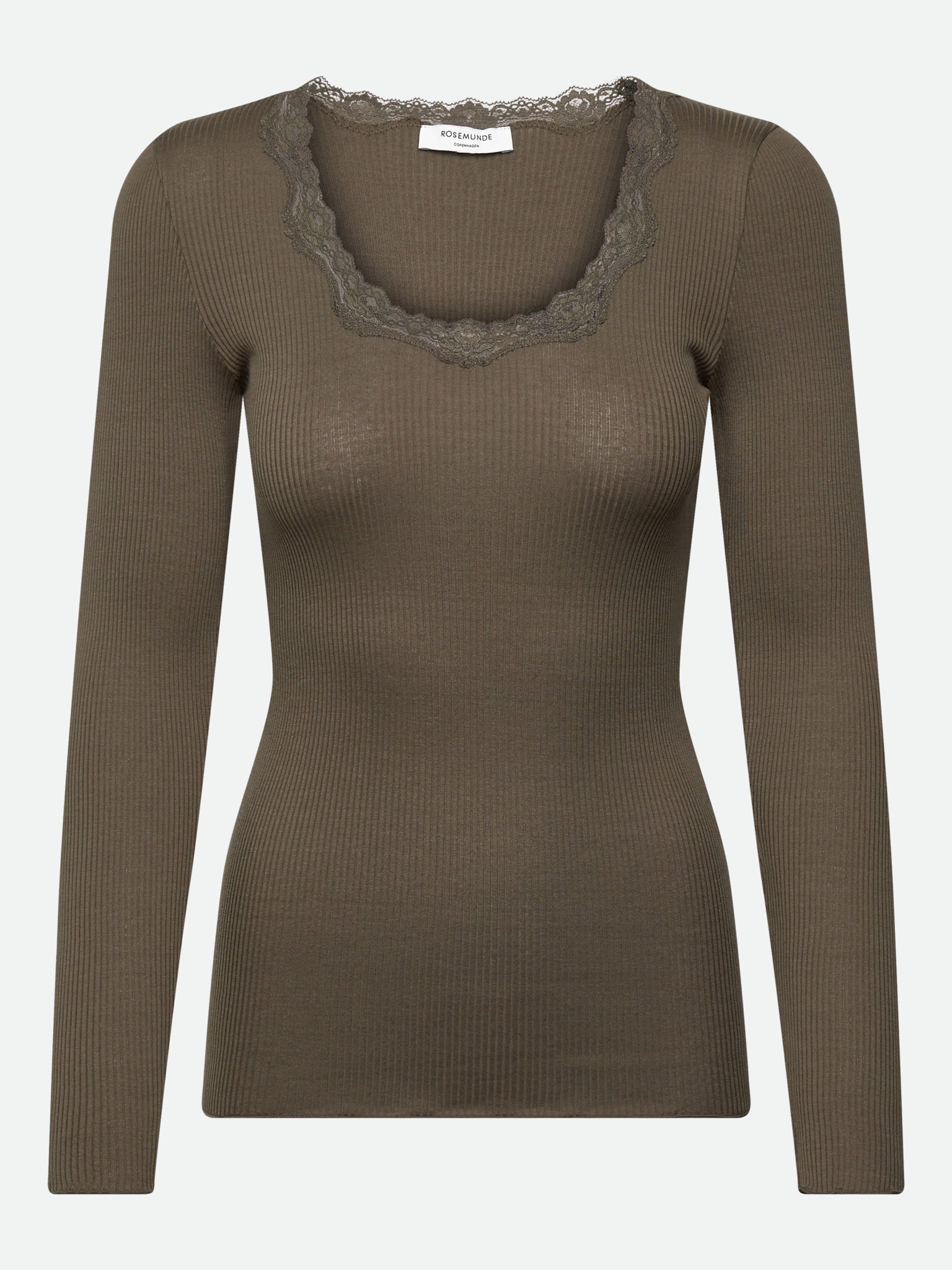 RWBabette Silk Long Sleeve U-neck Lace T-shirt
