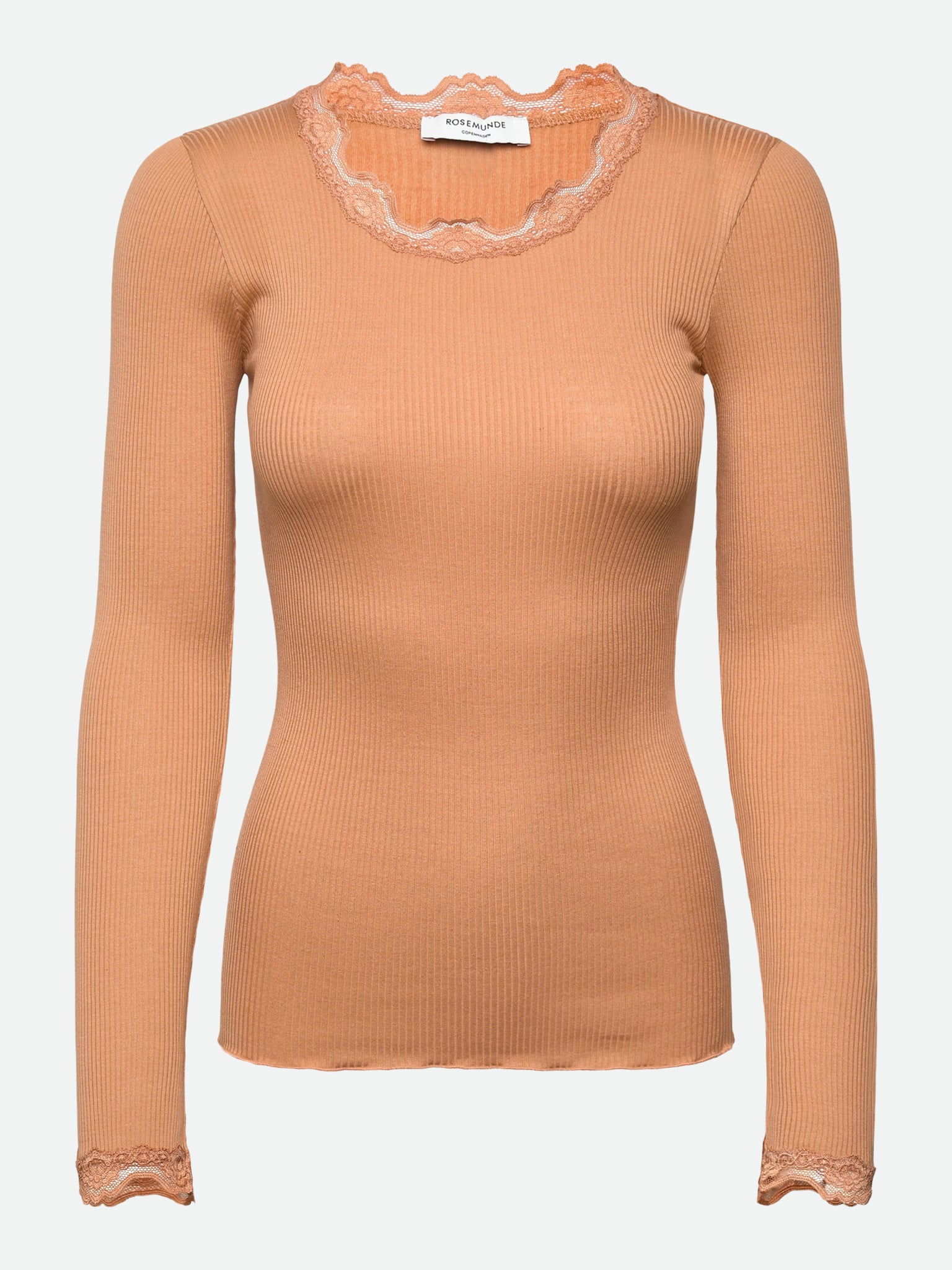 RWBabette zijden T-shirt met lange mouwen en kant