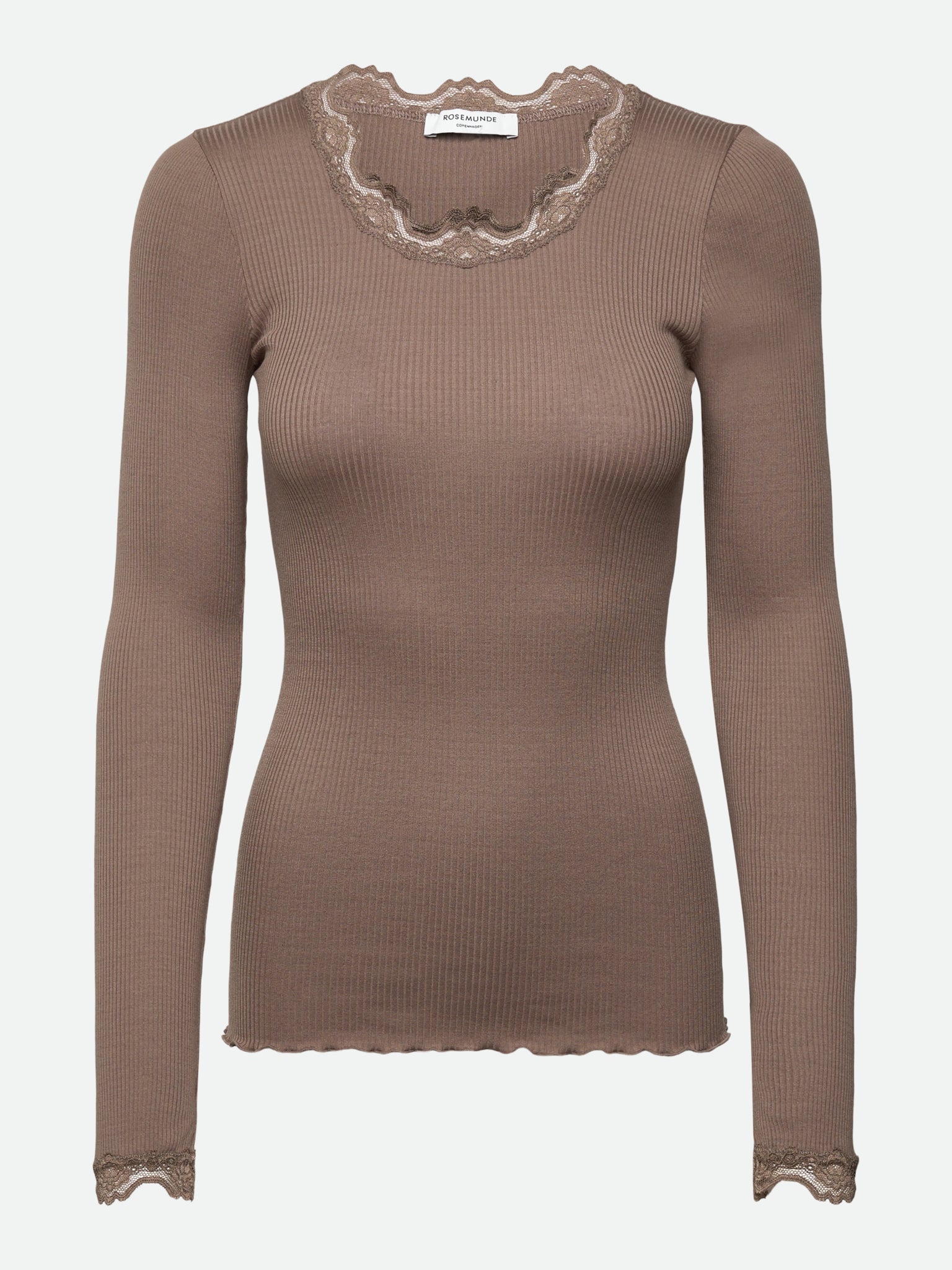 RWBabette zijden T-shirt met lange mouwen en kant