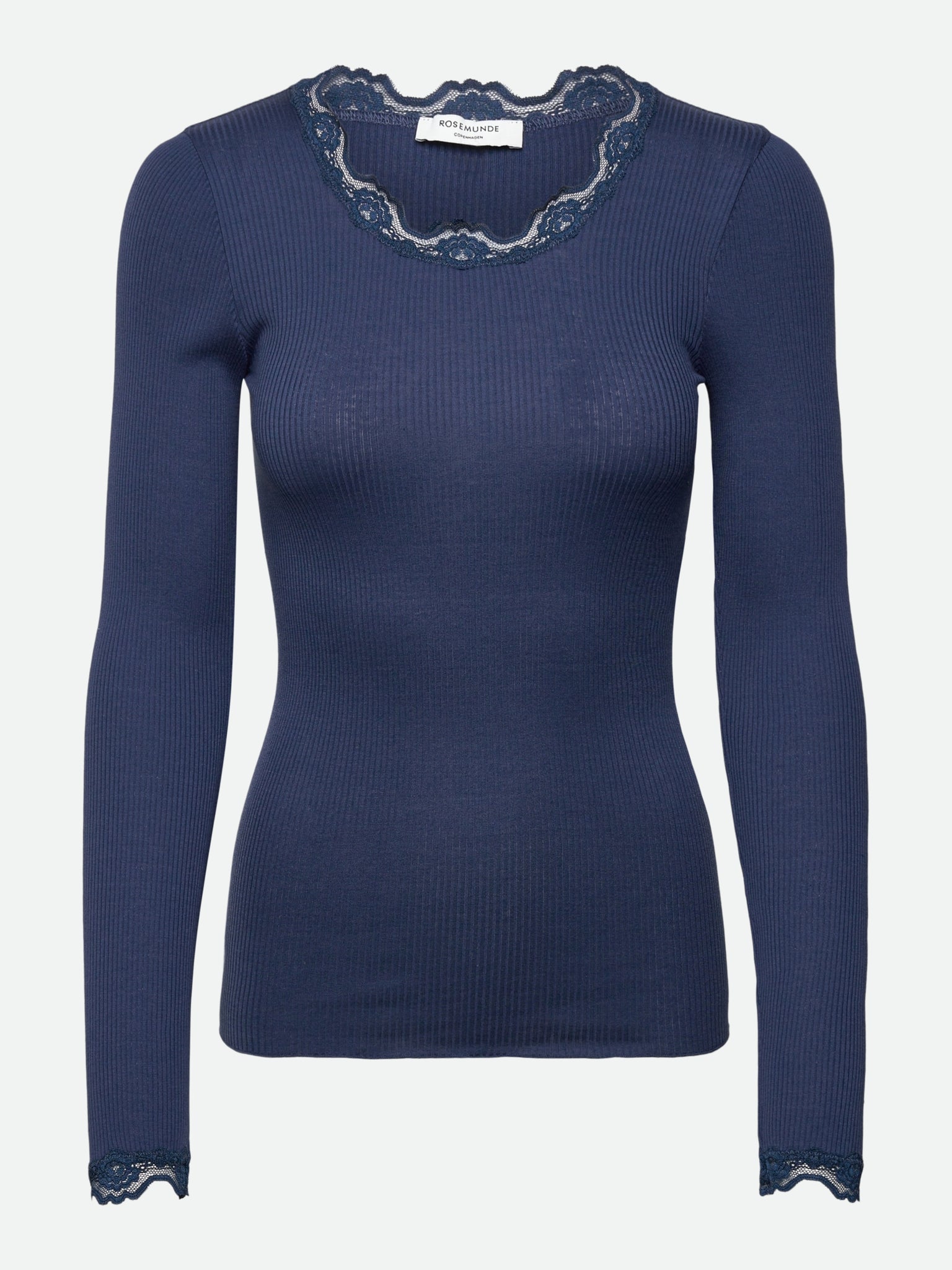 RWBabette zijden T-shirt met lange mouwen en kant