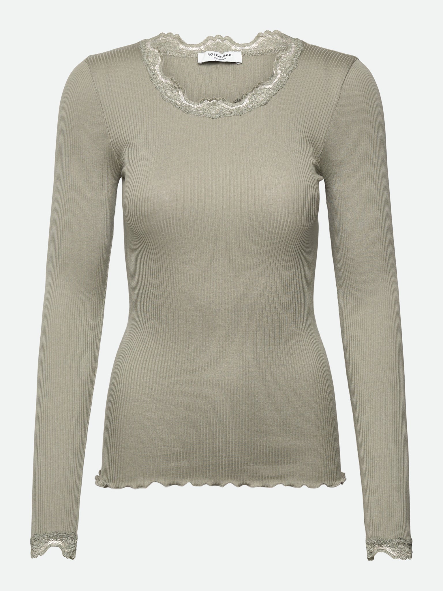 RWBabette zijden T-shirt met lange mouwen en kant