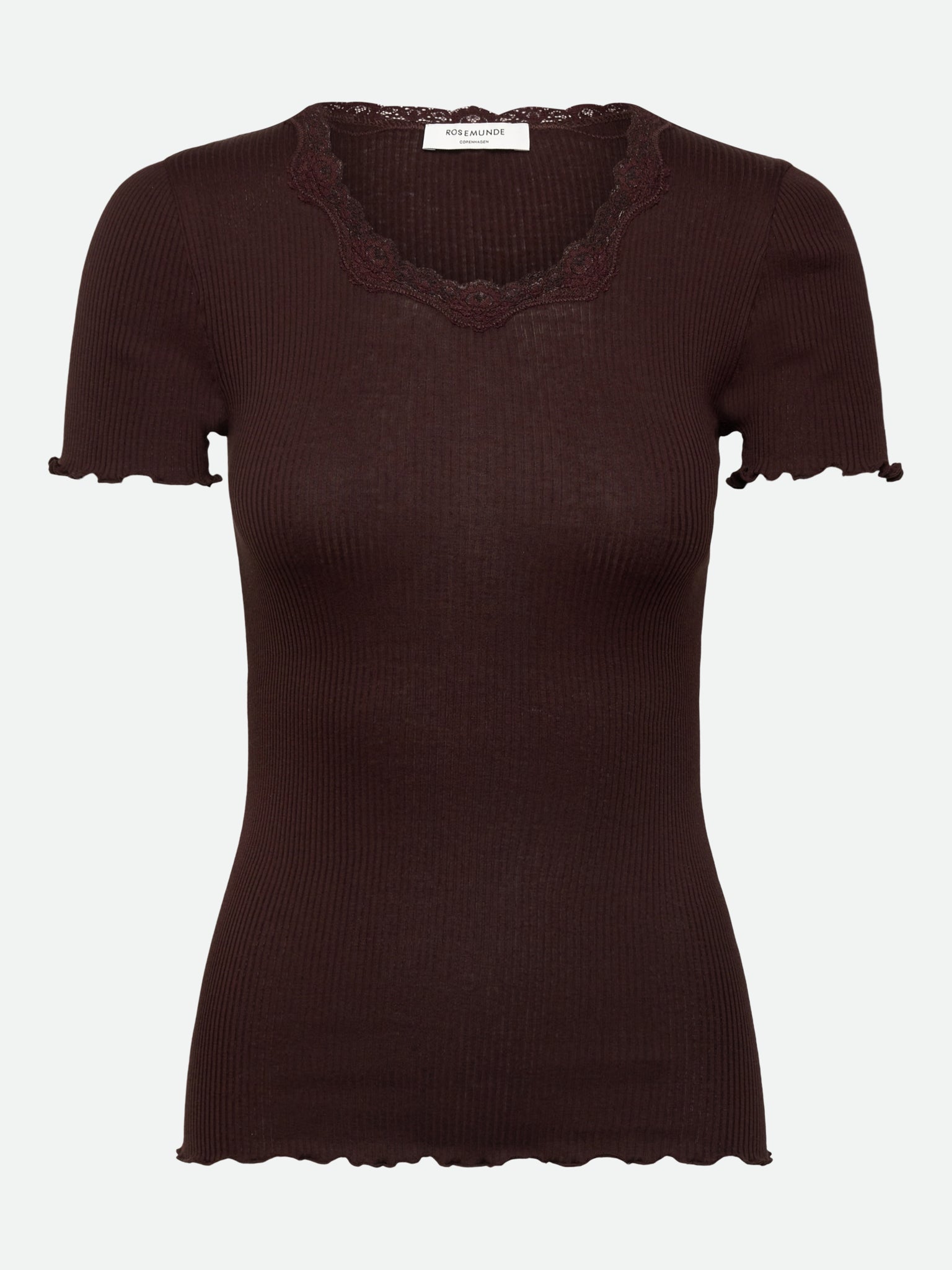 RWBeatha zijden T-shirt met korte mouwen en kant