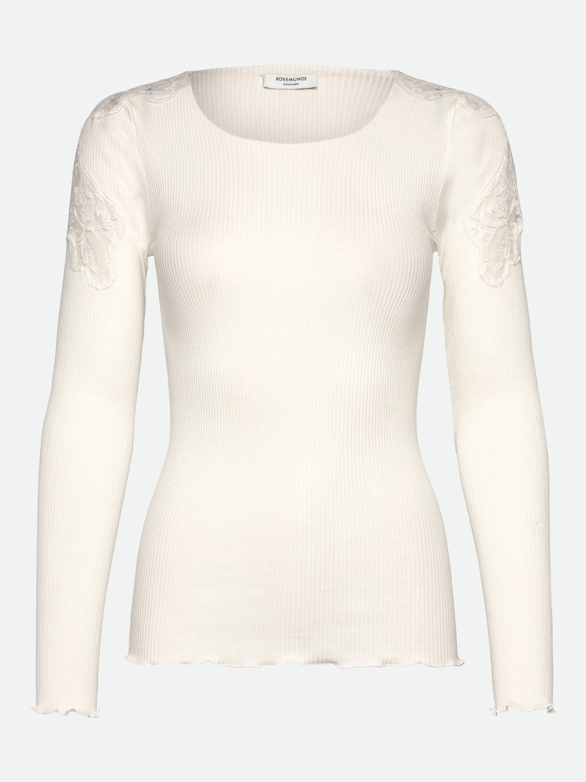 RWBaybay Long sleeve Lace T-shirt T-SHIRT LS Rosemunde Woman XS new white