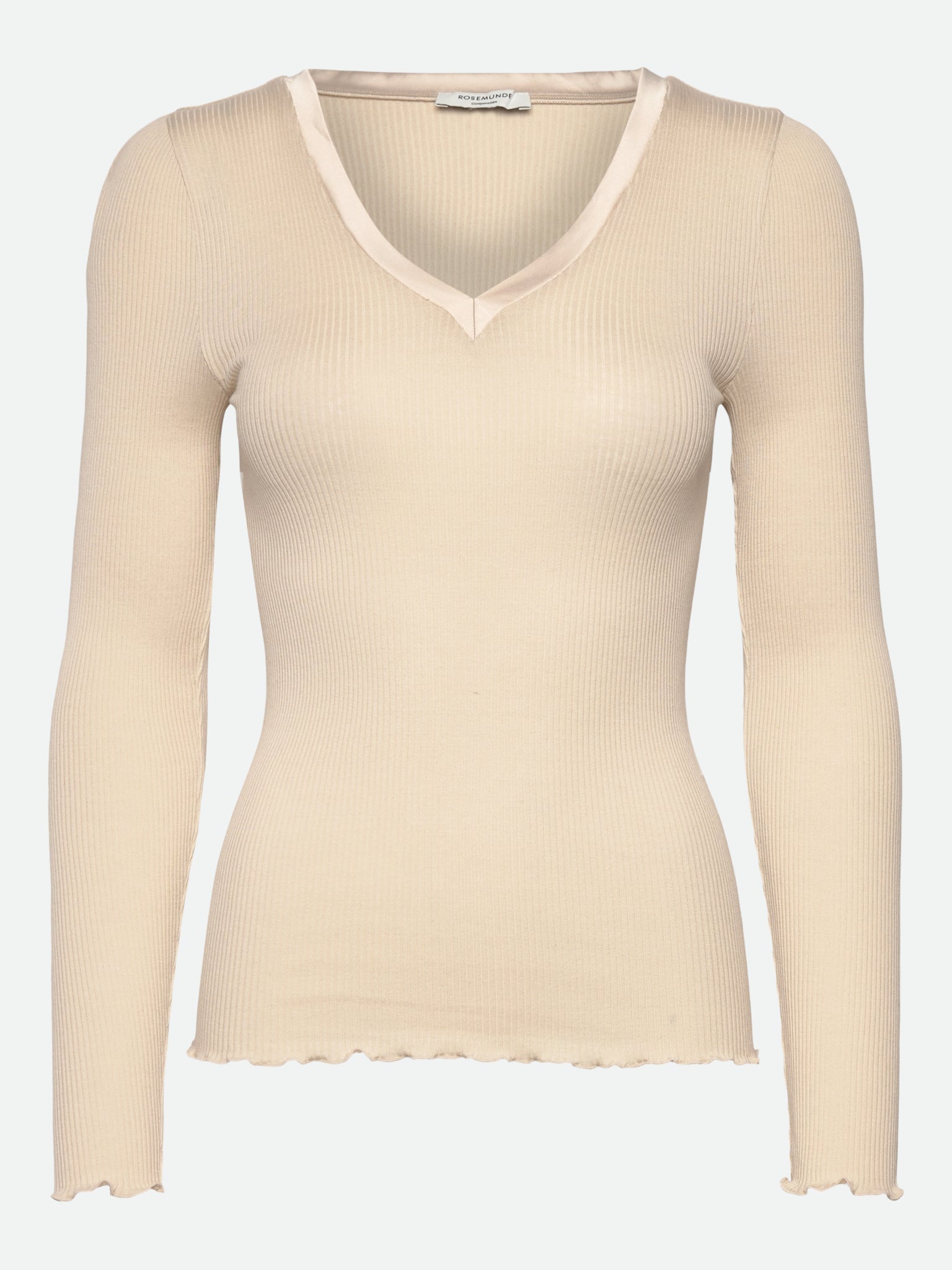 RWBeatha Silk V-Neck longsleeve Satin Tape T-shirt T-SHIRT LS Rosemunde Woman XS rainy day