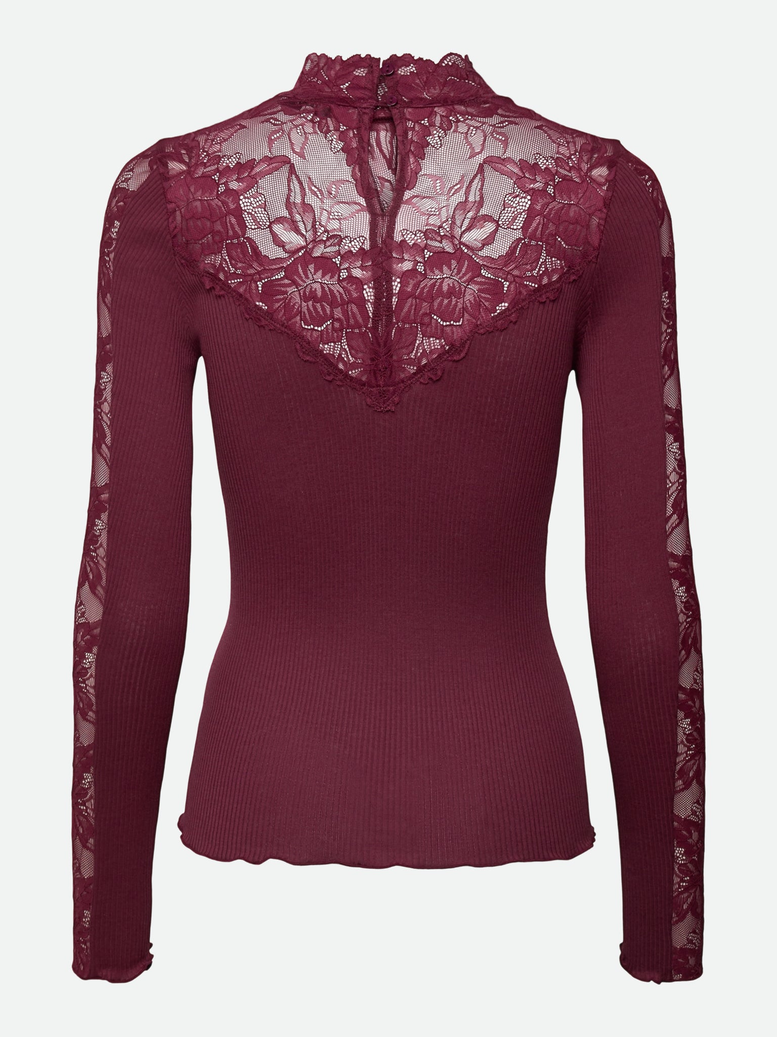 RWBeatha Silk Long Sleeve Lace T-neck T-shirt T-SHIRT LS Rosemunde Woman