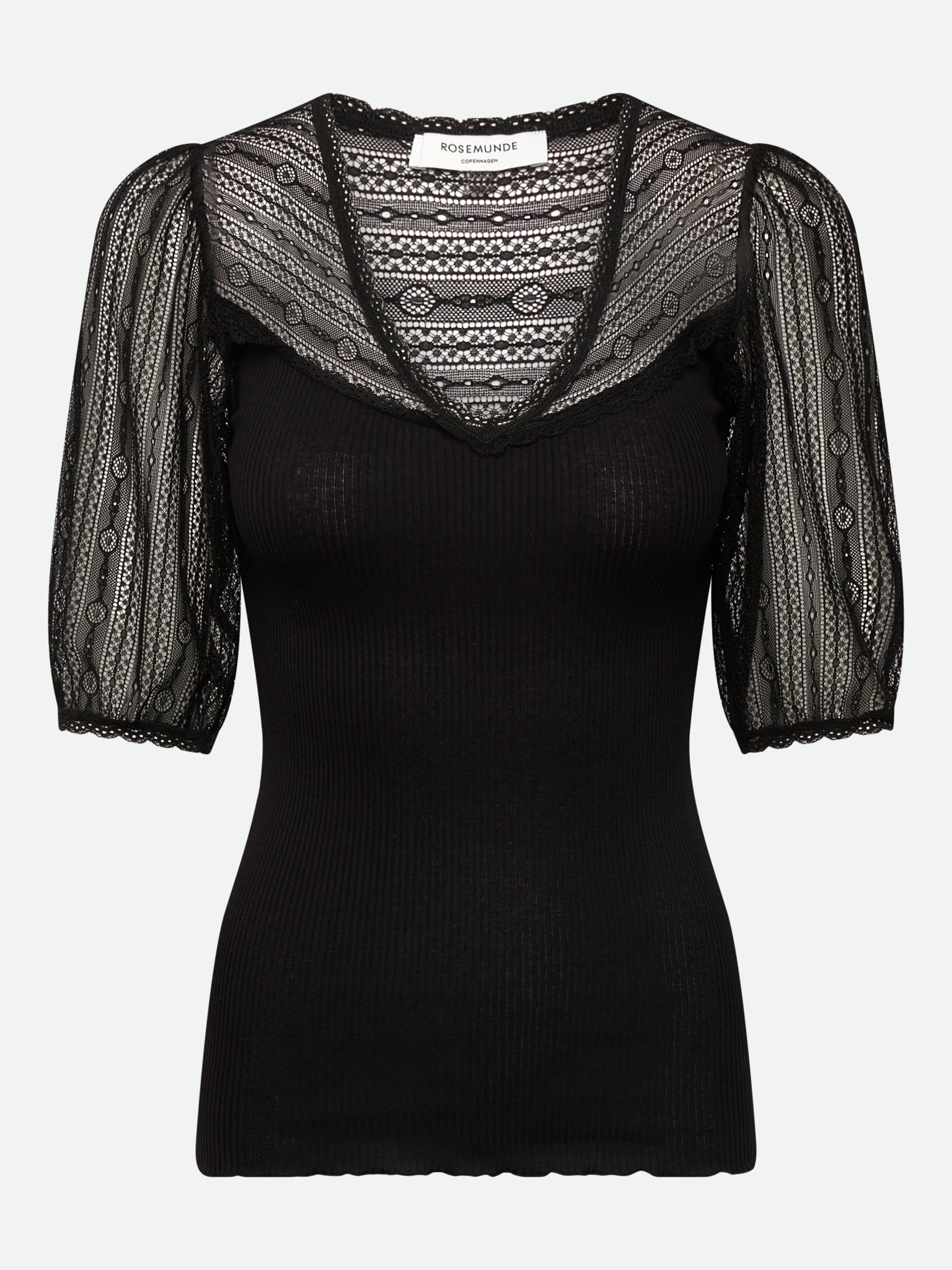 RWBeatha Silk Full lace 2/4 T-shirt T-SHIRT SS Rosemunde Woman XS black