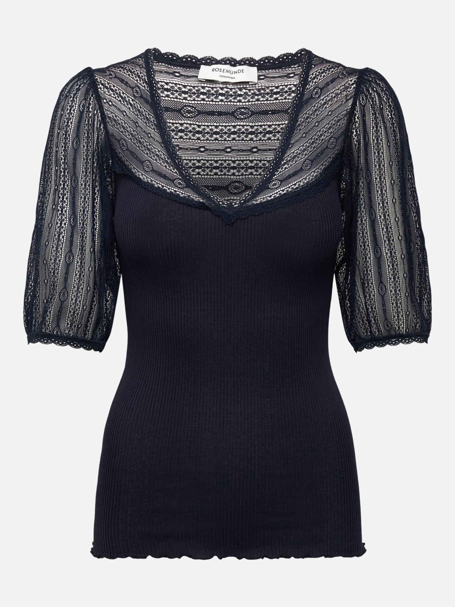 RWBeatha Silk Full lace 2/4 T-shirt T-SHIRT SS Rosemunde Woman XS navy