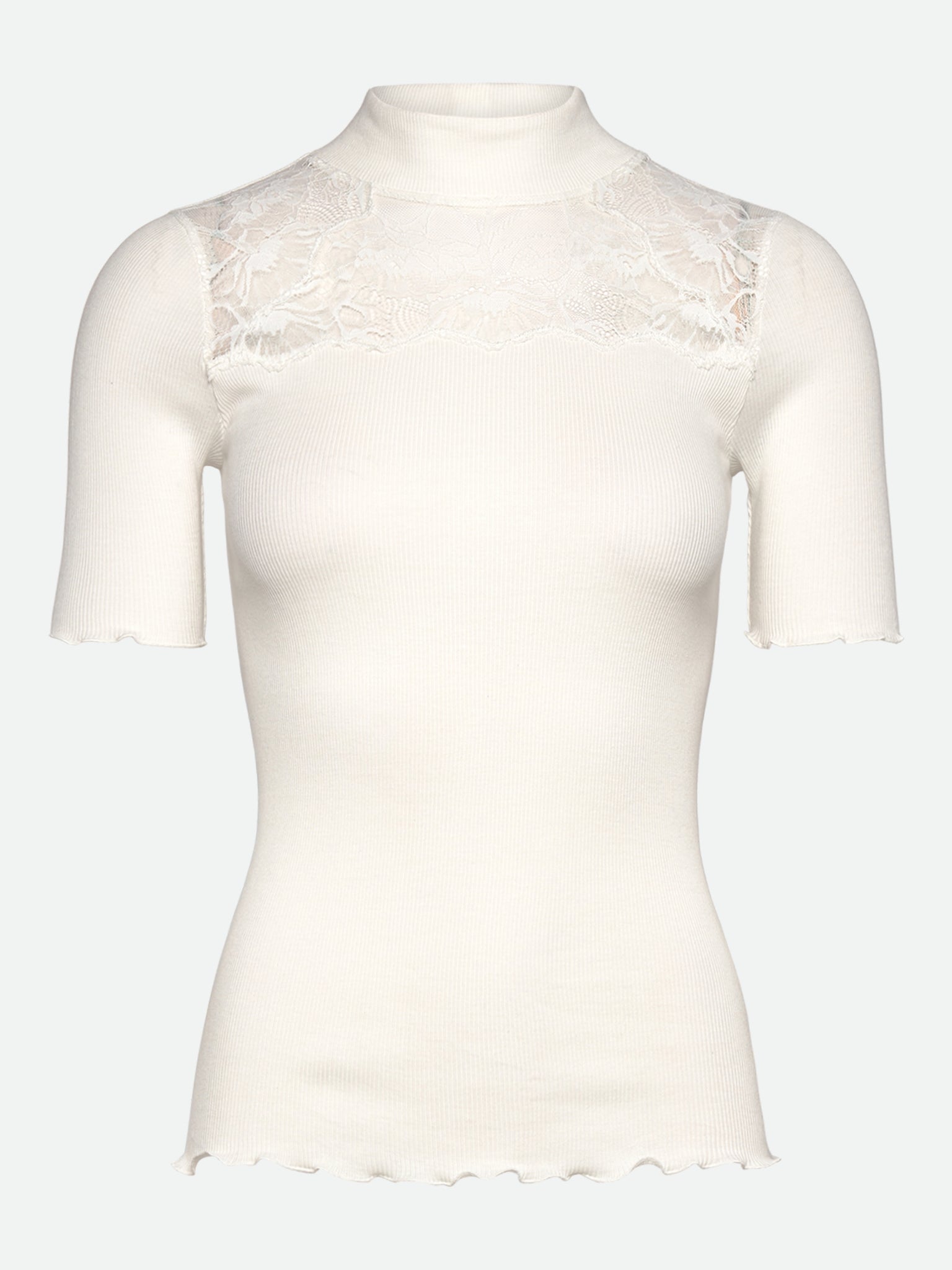 RWBernadine Organic Short Sleeve Lace T-shirt T-SHIRT SS Rosemunde Woman XS new white