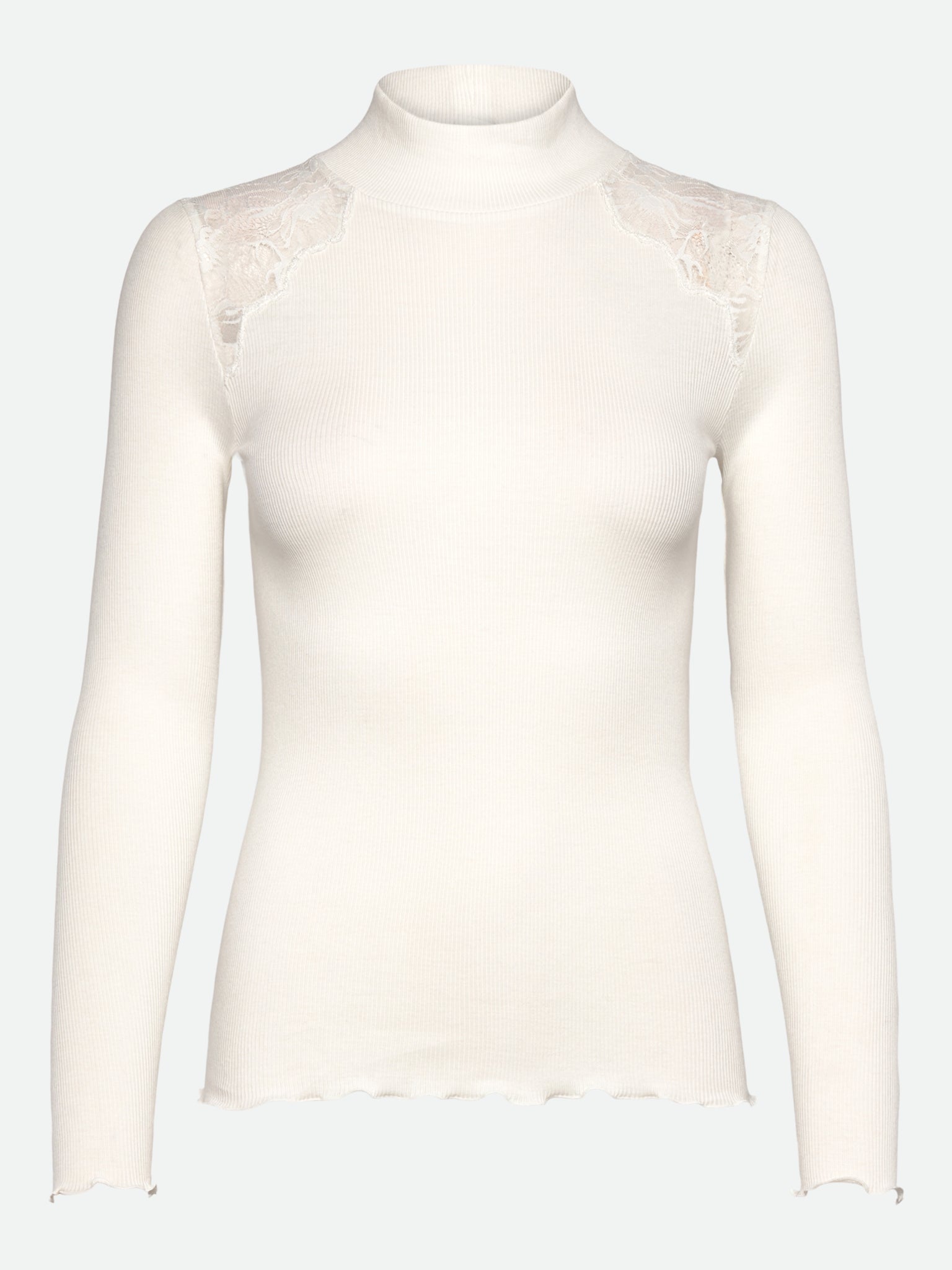 RWBernadine Organic Long Sleeve Lace T-shirt T-SHIRT LS Rosemunde Woman XS new white