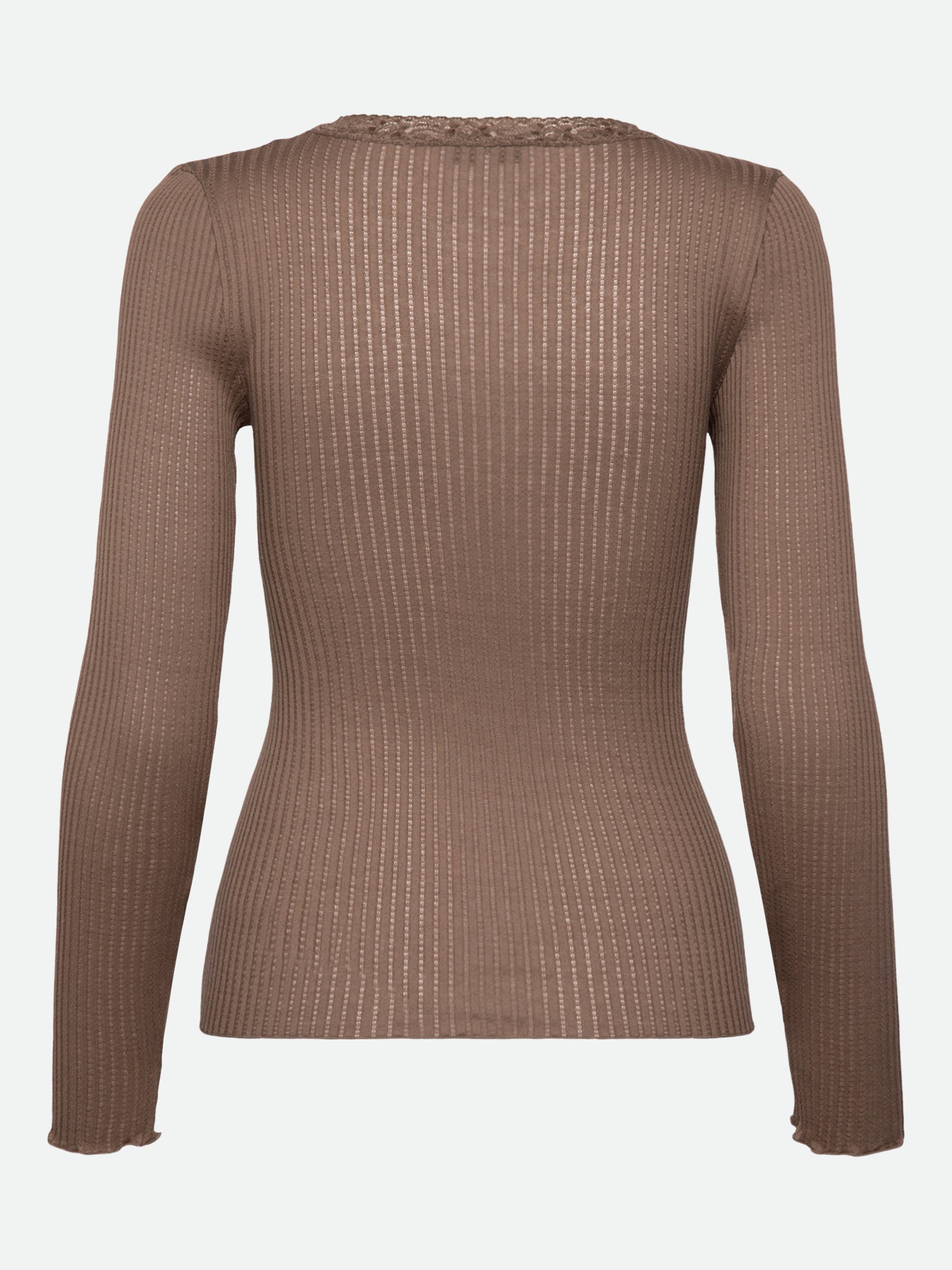 RWBelize Silk Long Sleeve V-neck Lace T-shirt T-SHIRT LS Rosemunde Woman