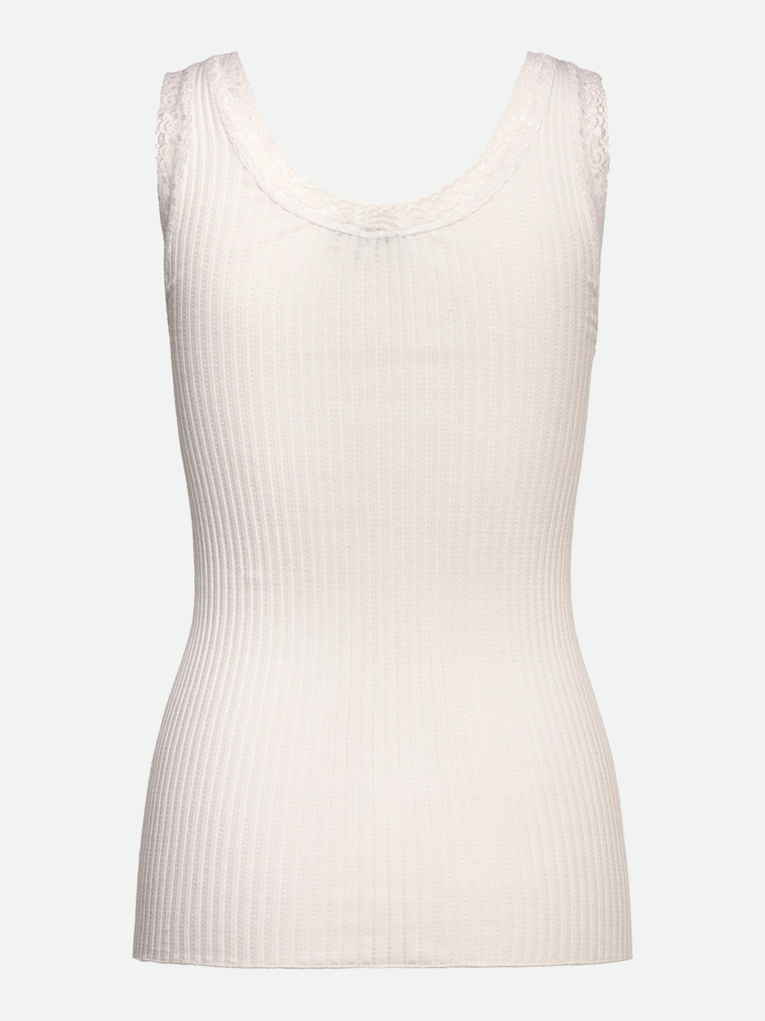 RWBelize Silk Sleeveless U-neck Lace Top TOP Rosemunde Woman