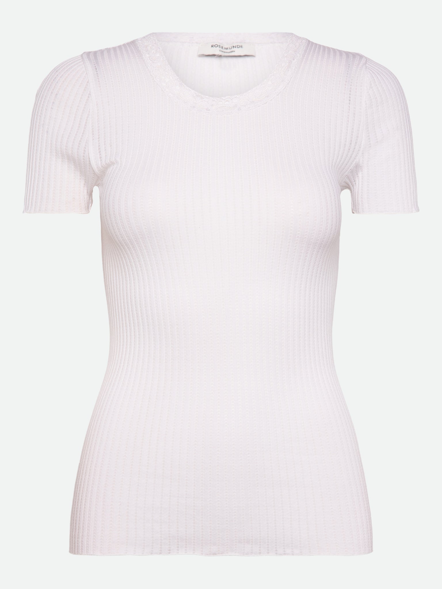 RWBelize Silk Short Sleeve O-neck Lace T-shirt T-SHIRT SS Rosemunde Woman XS new white