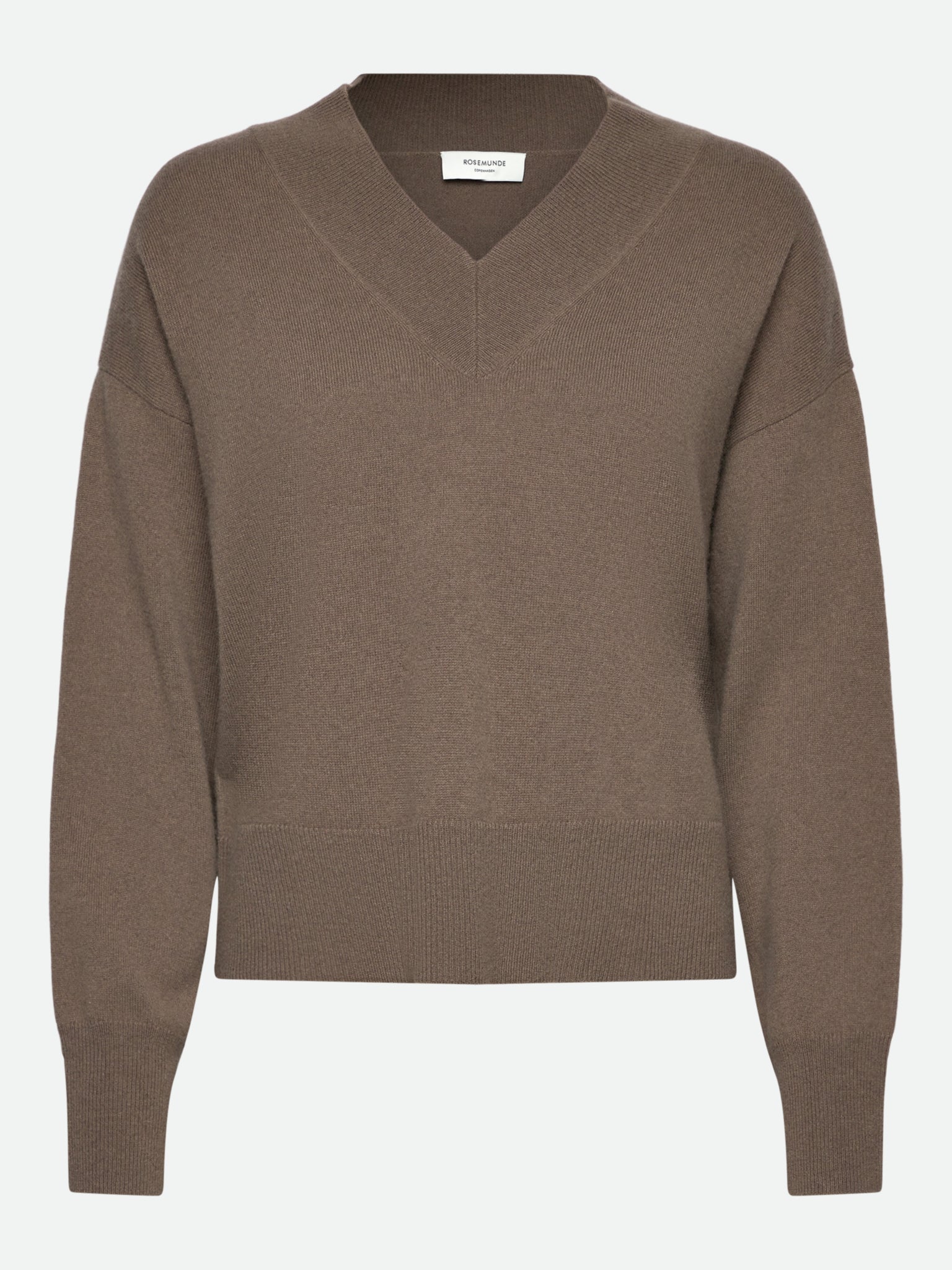 RWLaica Cashmere V-neck Long Sleeve Pullover PULLOVER Rosemunde Woman XS walnut