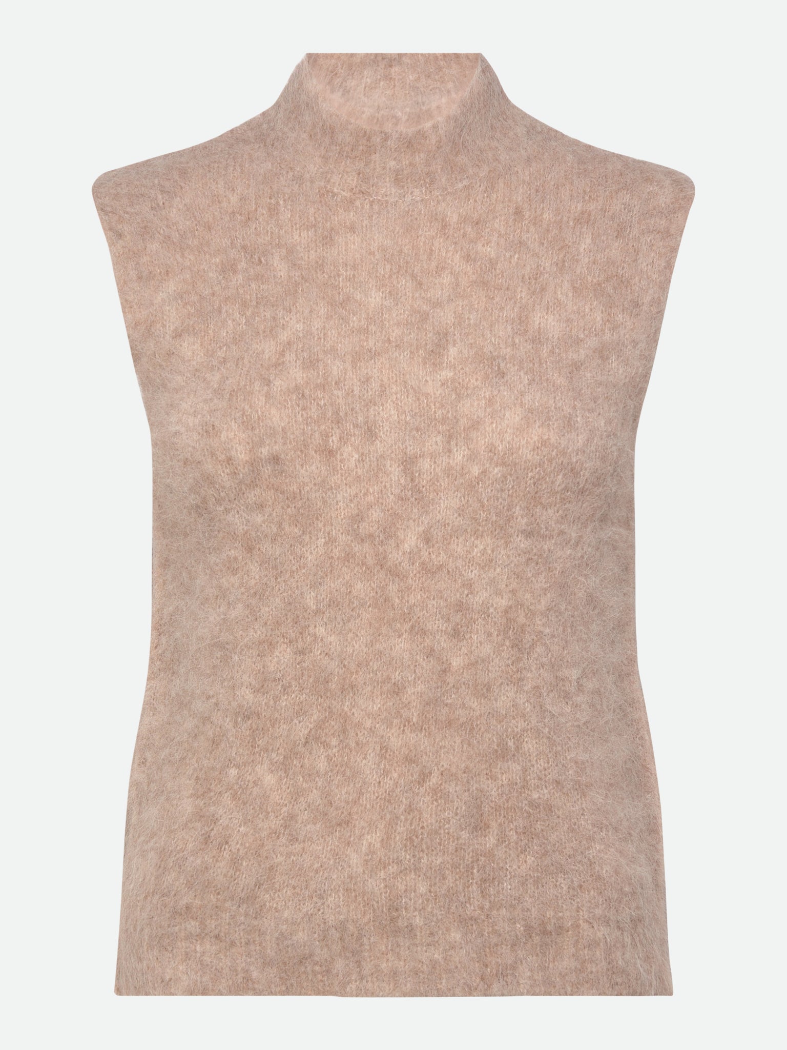 RWFurry Alpaca Mock Neck Vest VEST Rosemunde Woman XS oat melange
