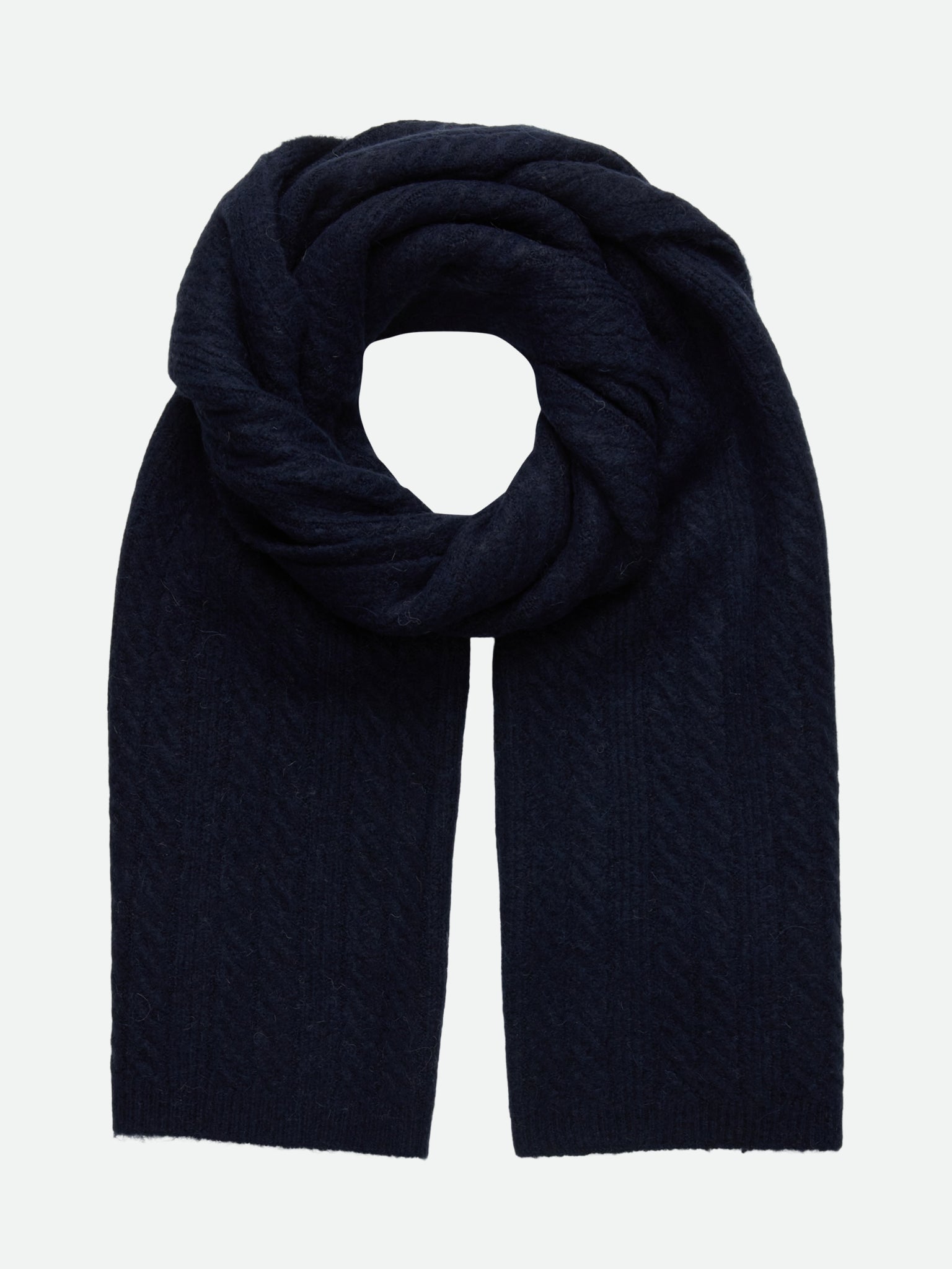 RWTinker Wool Blend Cable Scarf SCARF Rosemunde Woman 0 dark navy melange