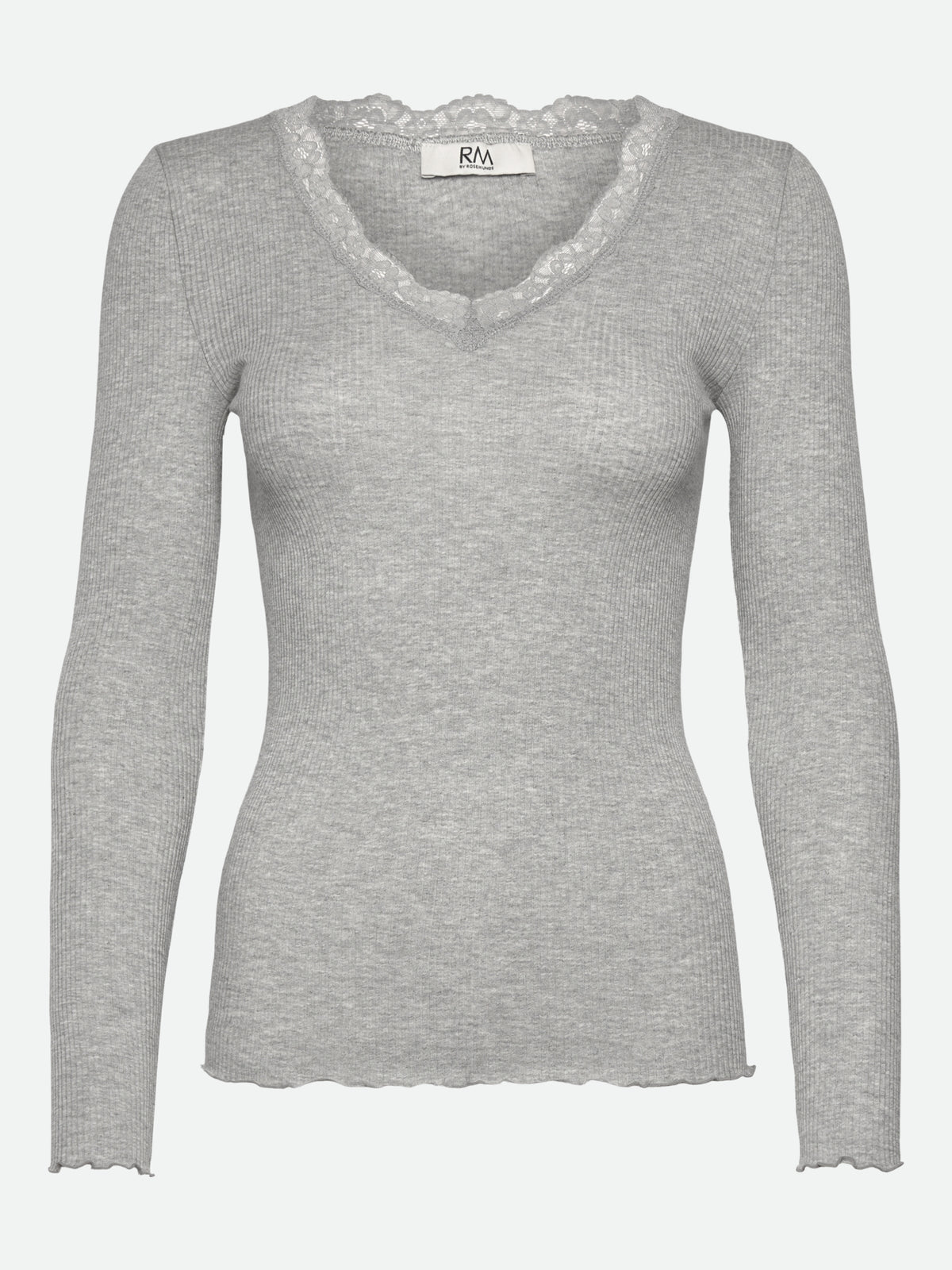 RMWBalta Modal Long sleeve V-neck T-shirt T-SHIRT LS Rosemunde Woman XS light grey melange