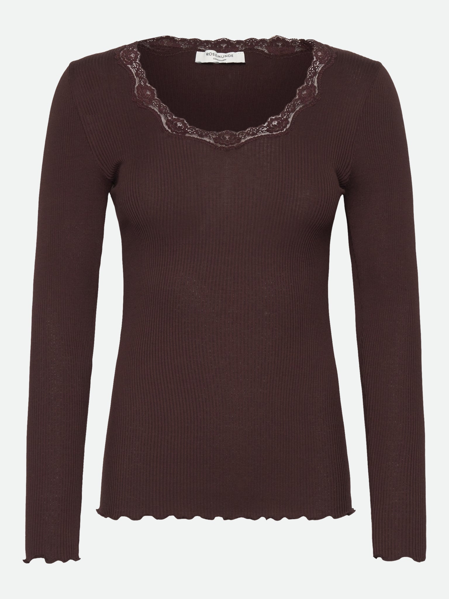RWBabette Silk Long Sleeve U-neck Lace T-shirt