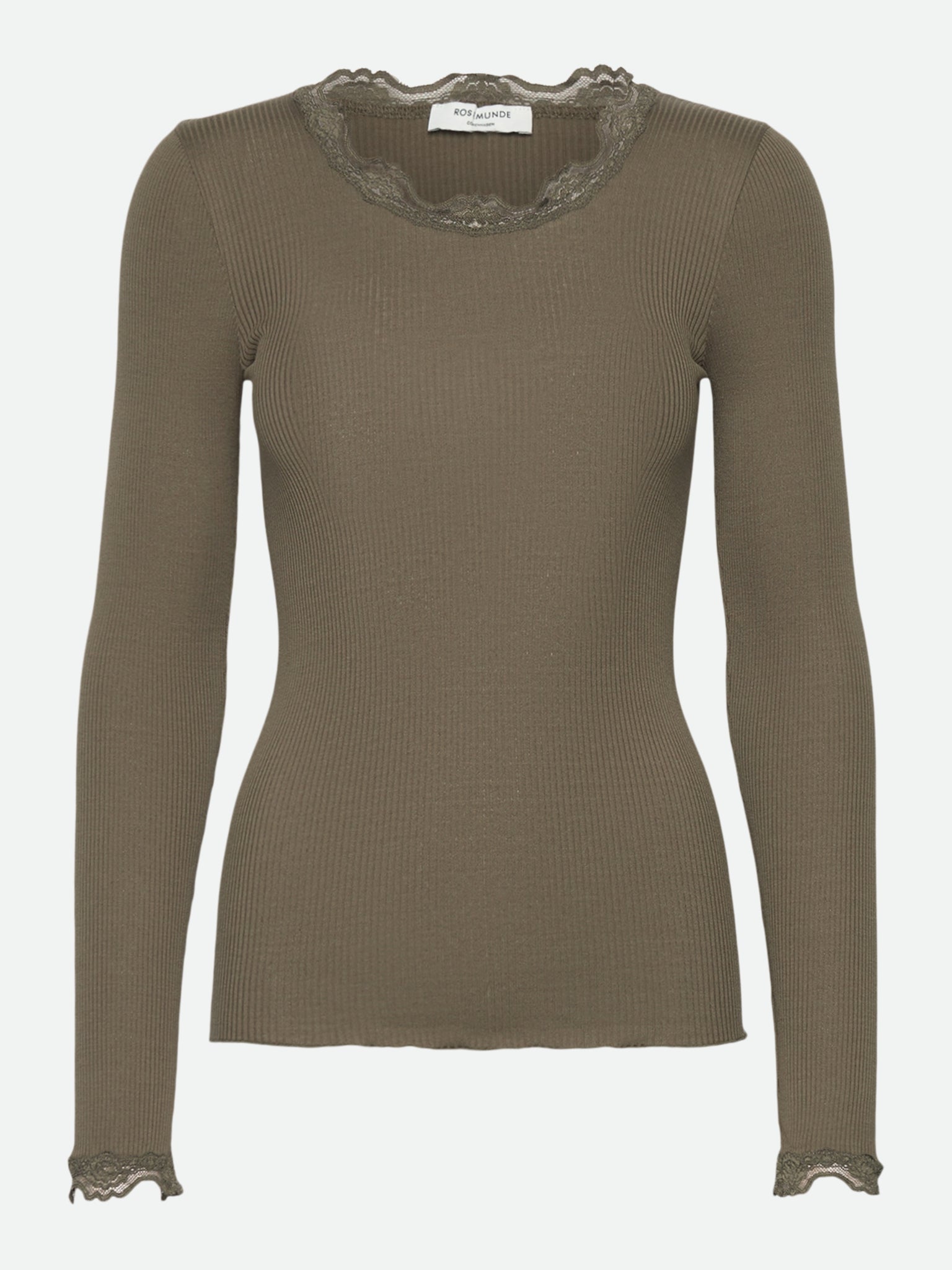RWBabette zijden T-shirt met lange mouwen en kant