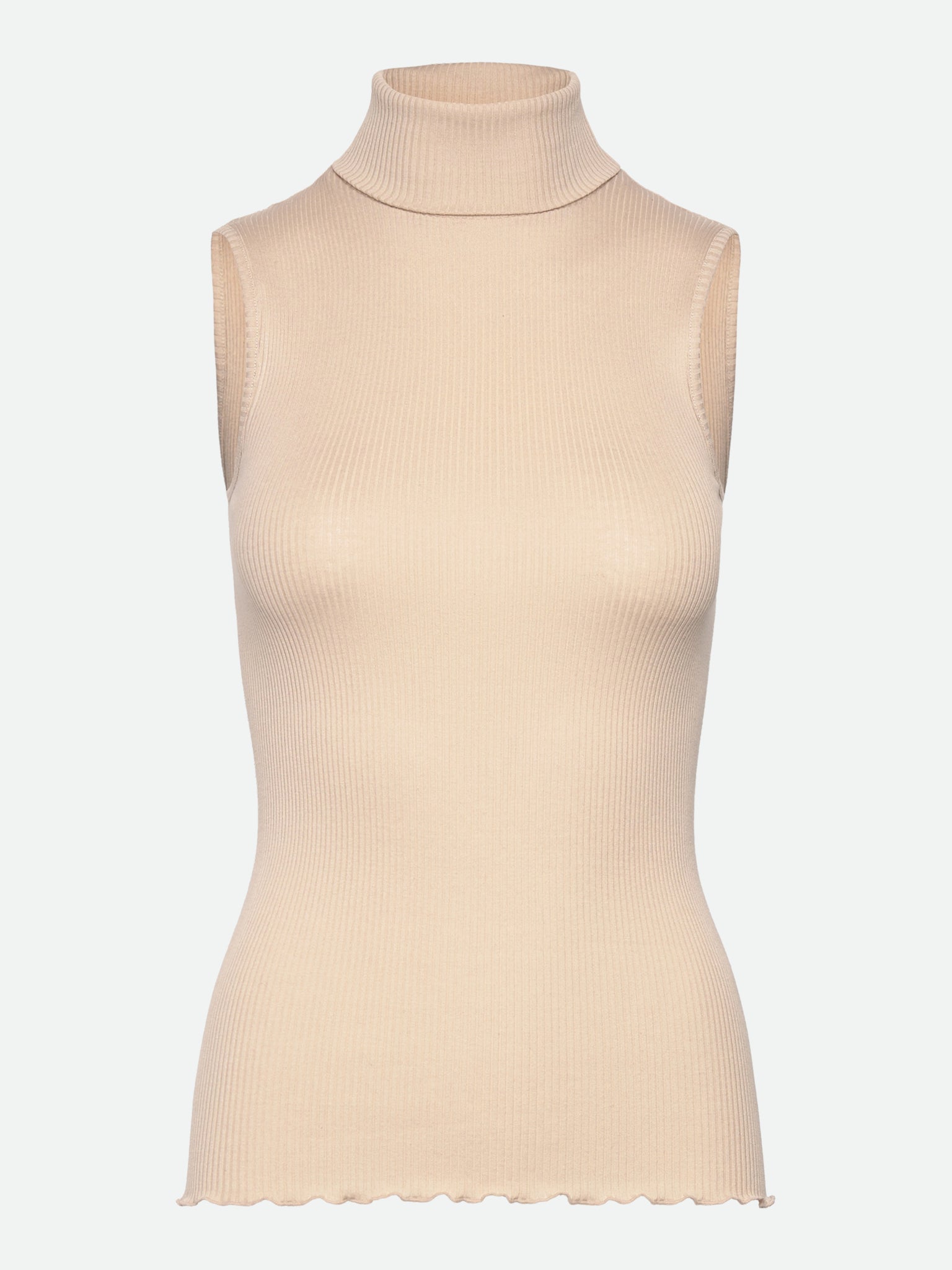 RWBeatha Silk Sleeveless Rollneck Top TOP Rosemunde Woman XS cacao
