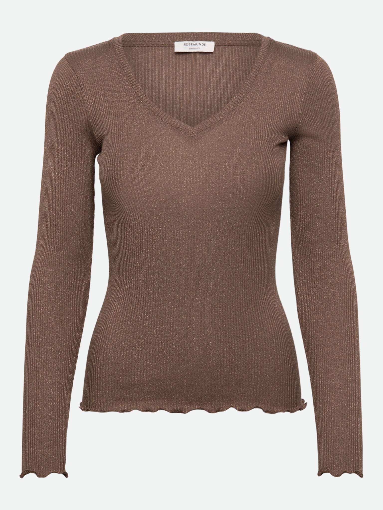 RWBoston Lurex LS V-Neck T-shirt T-SHIRT LS Suzhou Kingsma I/E Co., Ltd. (CNY) XS walnut