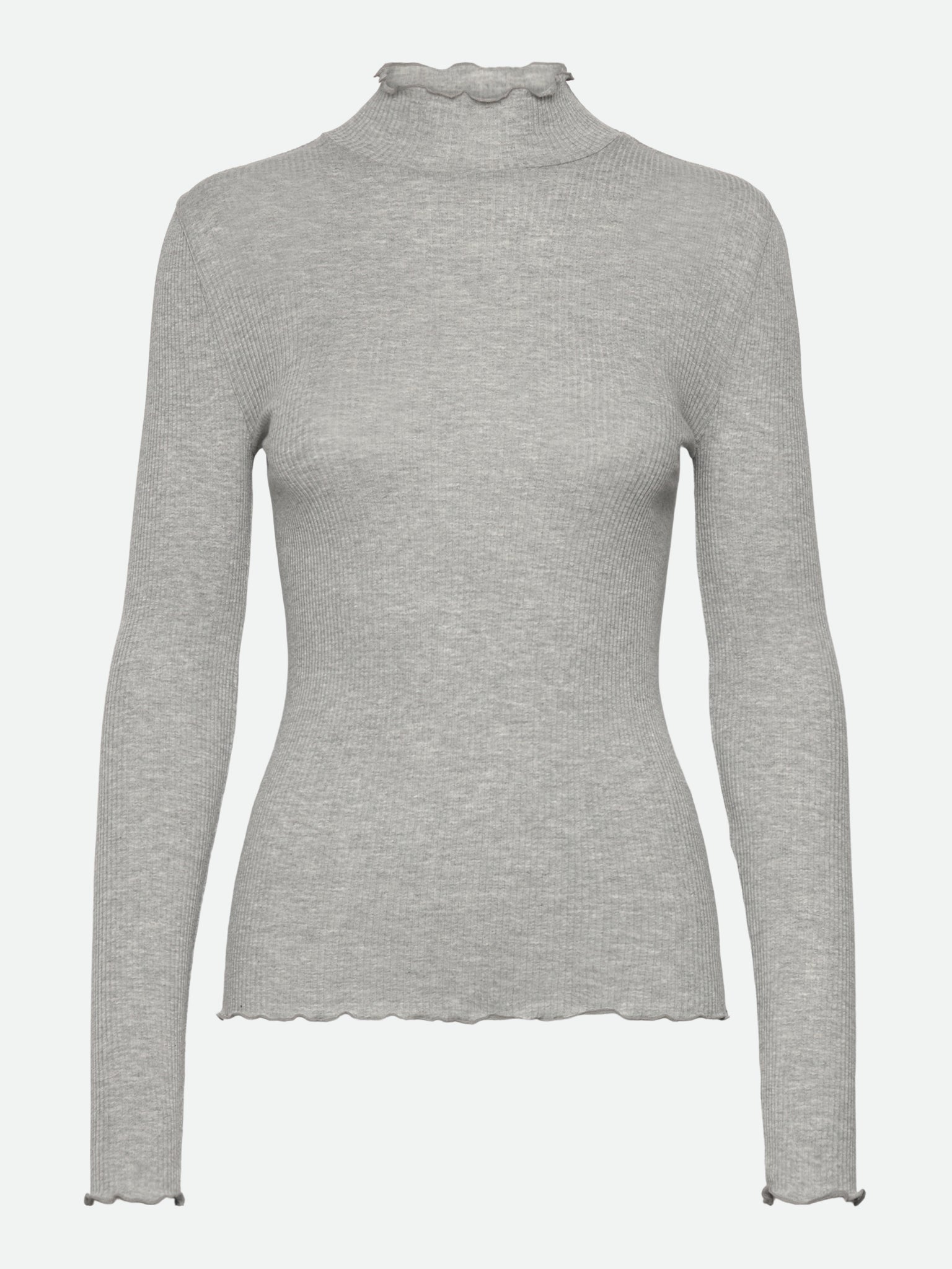 RMWBalta Modal Long sleeve T-neck T-shirt T-SHIRT LS Rosemunde Woman XS light grey melange