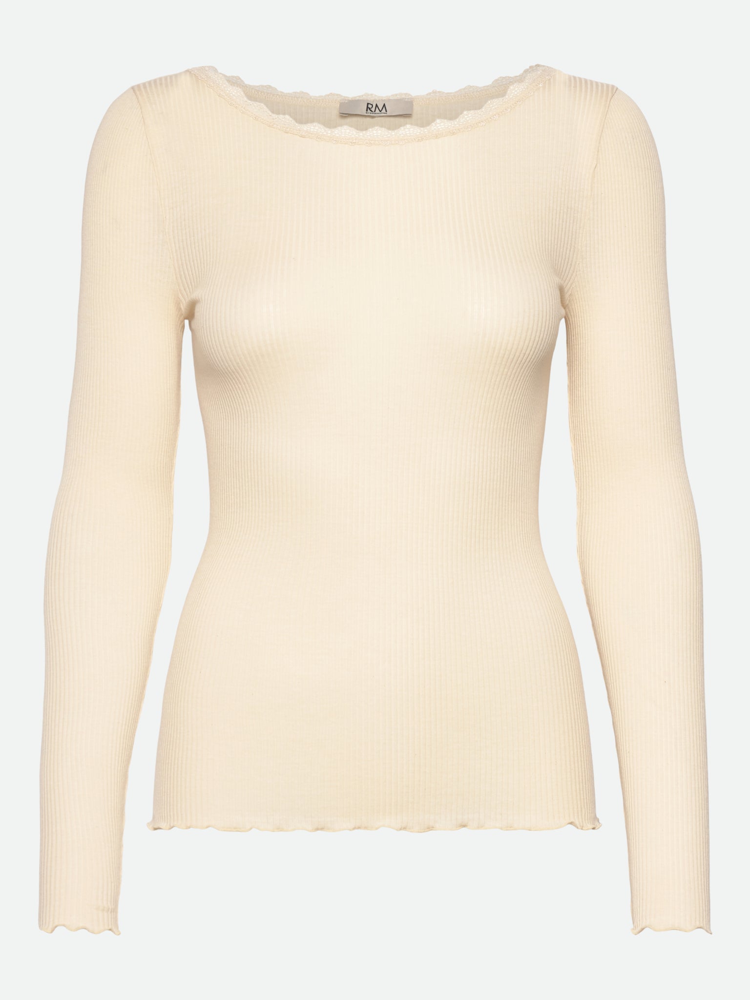 RMWJohanne Lace Long sleeve Wide O-neck T-SHIRT LS Rosemunde Woman XS parchment