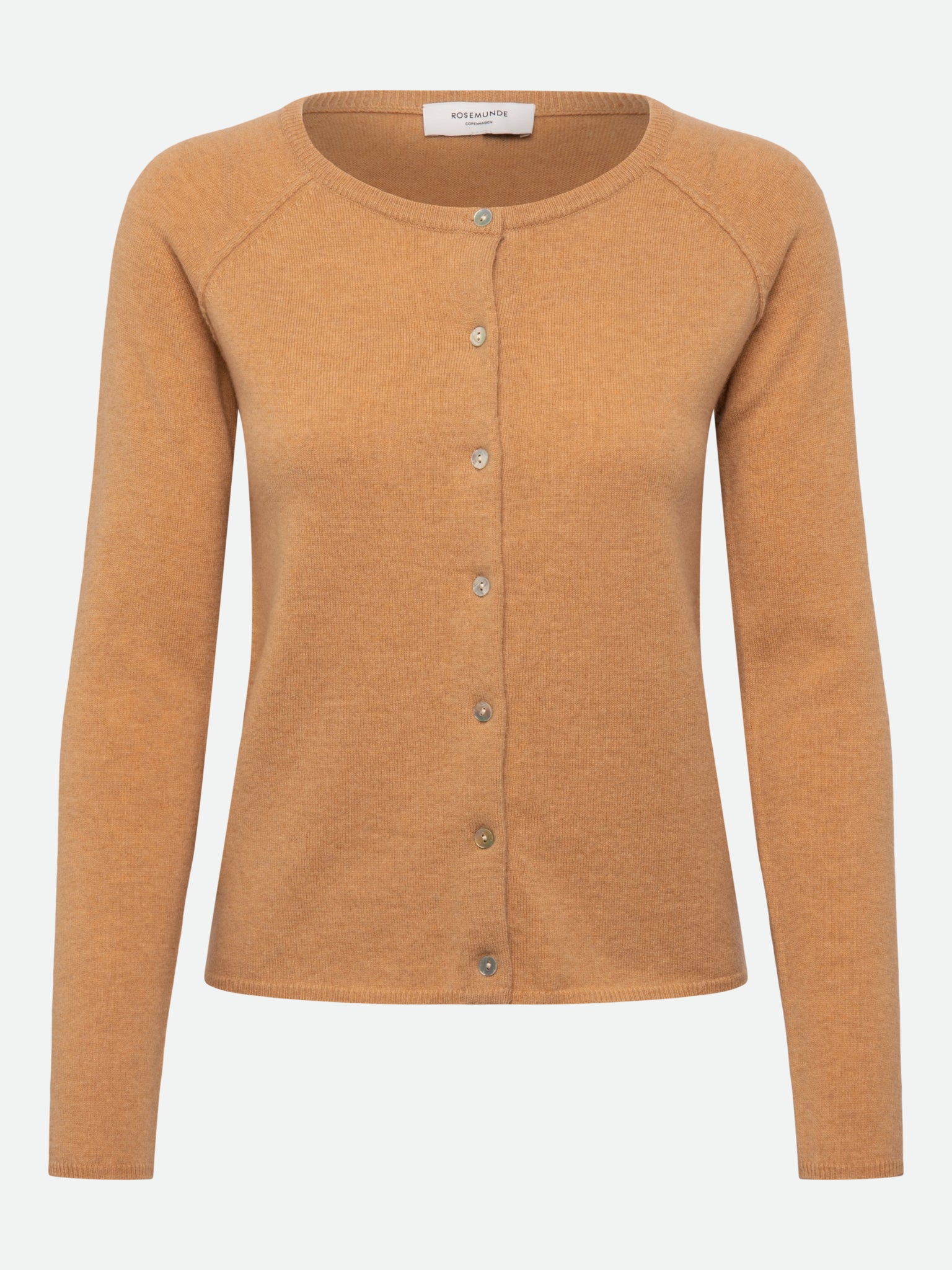 RWLaica kasjmier vest met lange mouwen, ronde hals en raglanmouwen