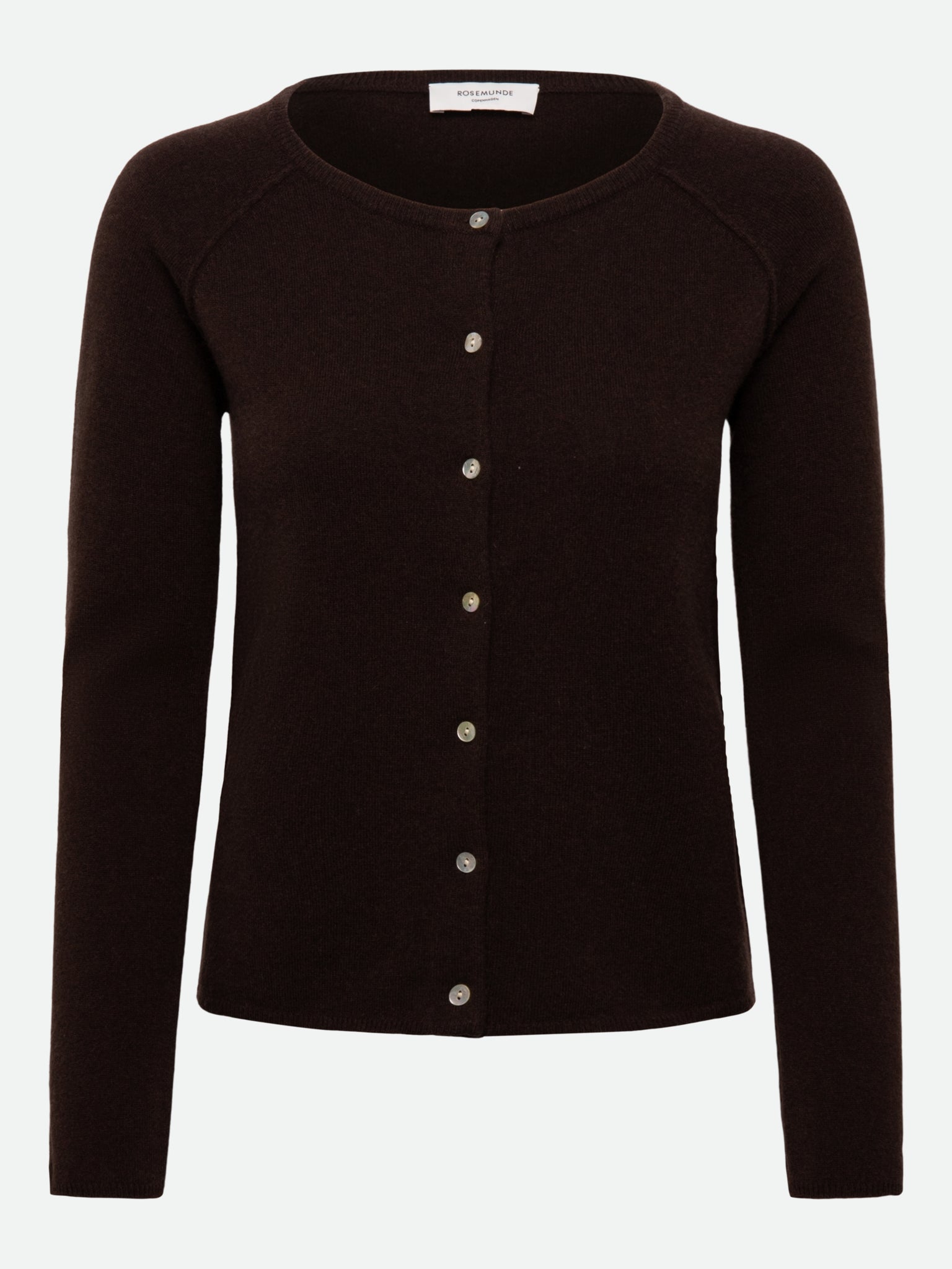 RWLaica kasjmier vest met lange mouwen, ronde hals en raglanmouwen