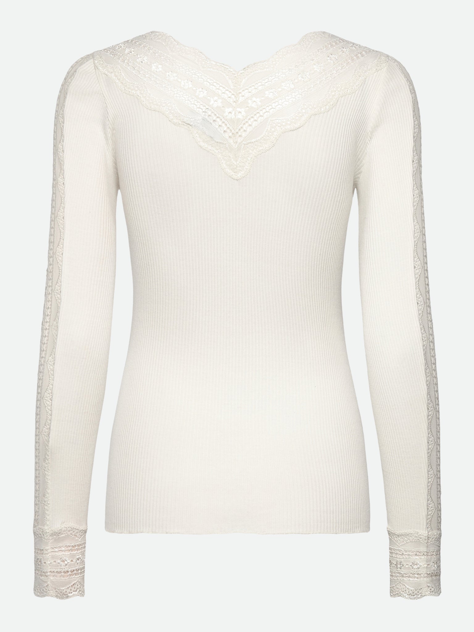 RWBenita Silk Long Sleeve T-neck Lace T-Shirt T-SHIRT LS Rosemunde Woman