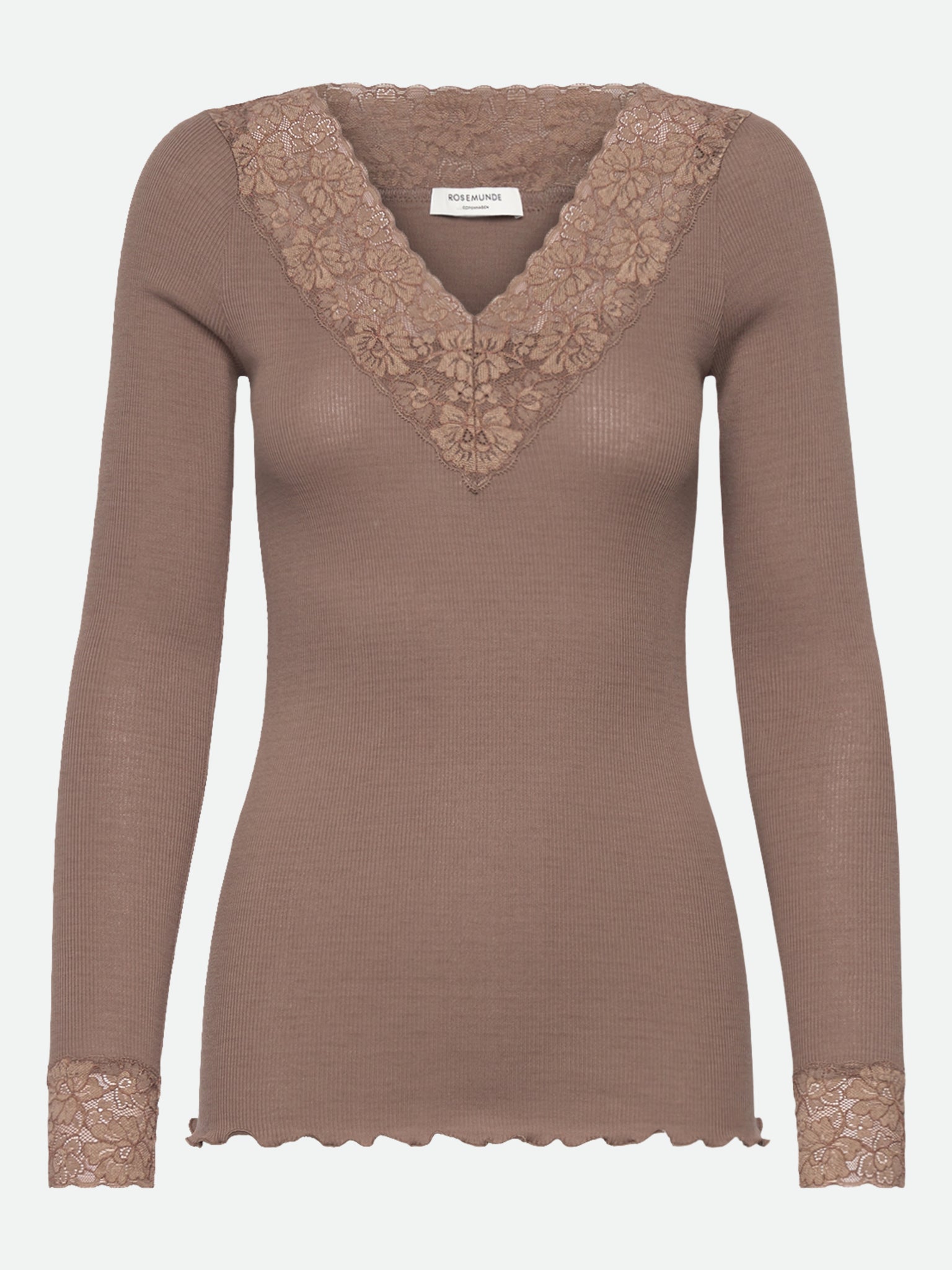 RWBernadine Organic Long sleeve V-neck Lace T-shirt