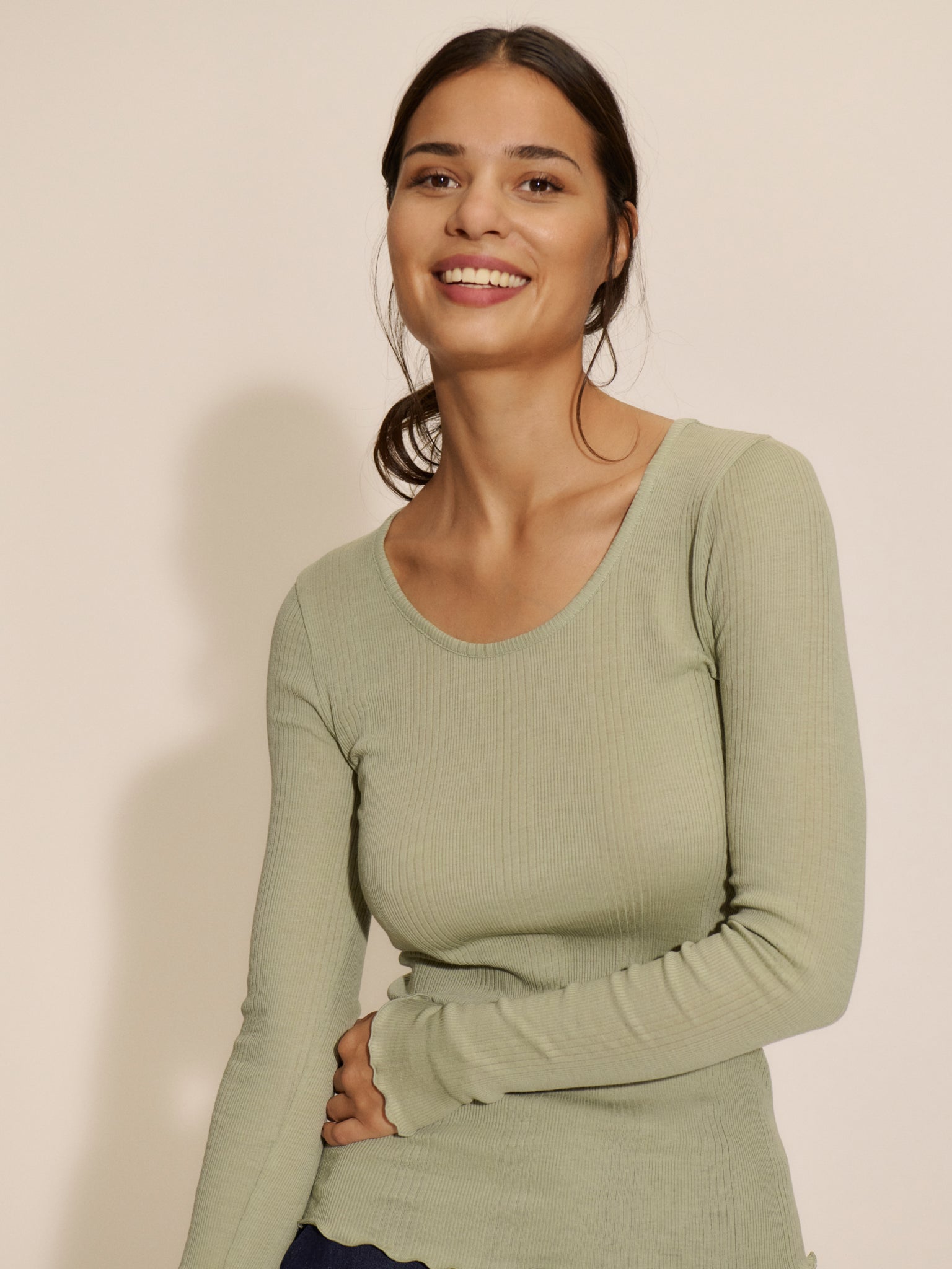 RWBay Long sleeve U-Neck Blouse T-SHIRT LS Rosemunde Woman