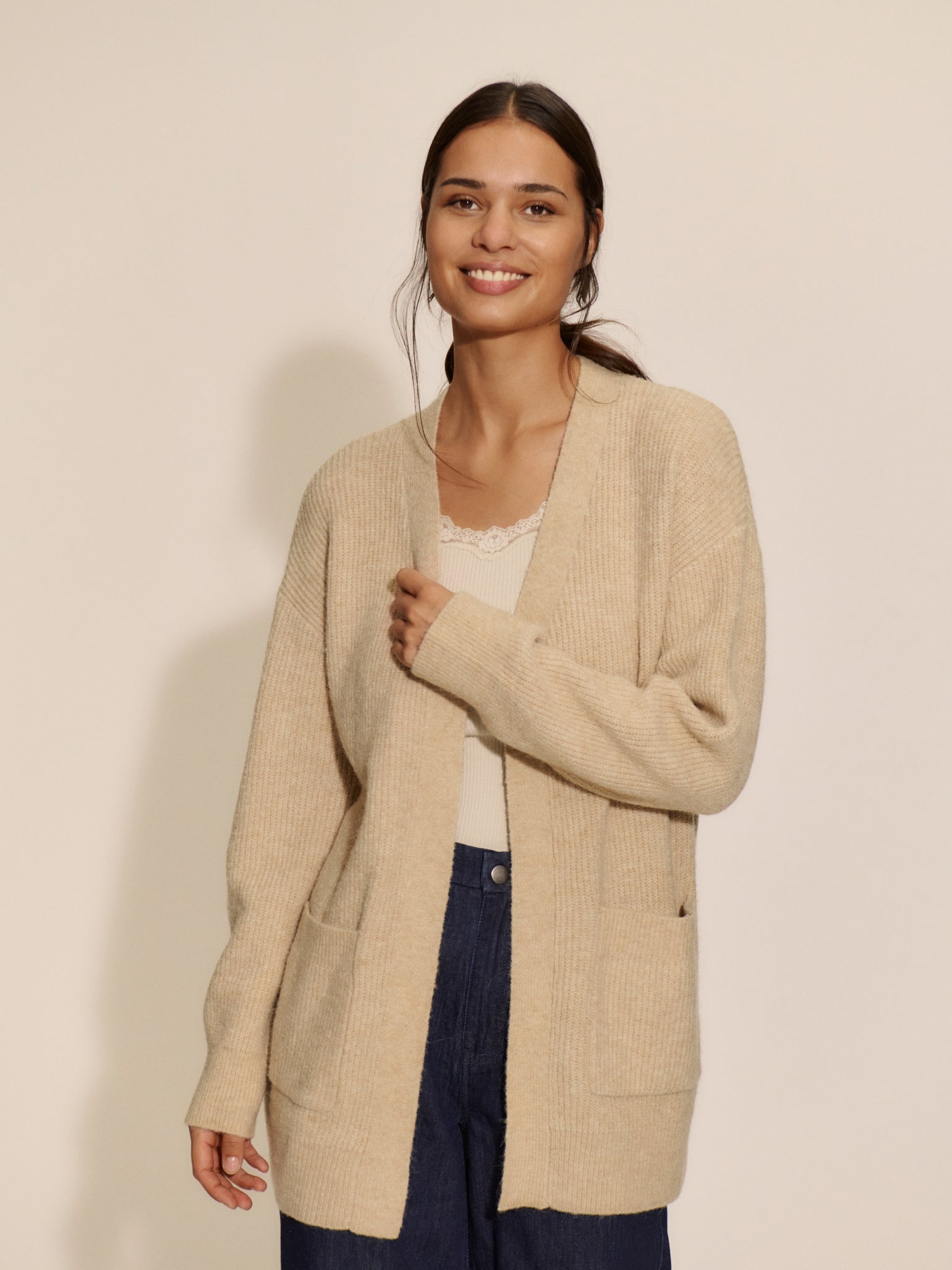 RWTinker Wool Blend LS V-neck Cardigan CARDIGAN Jiaxing Qianyun USD