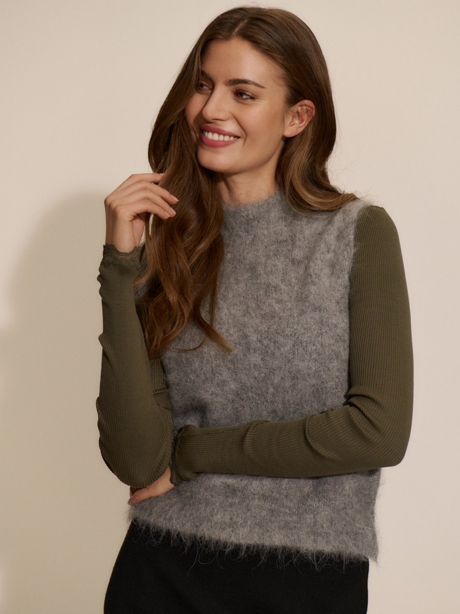 RWFurry Alpaca Mock Neck Vest VEST Rosemunde Woman