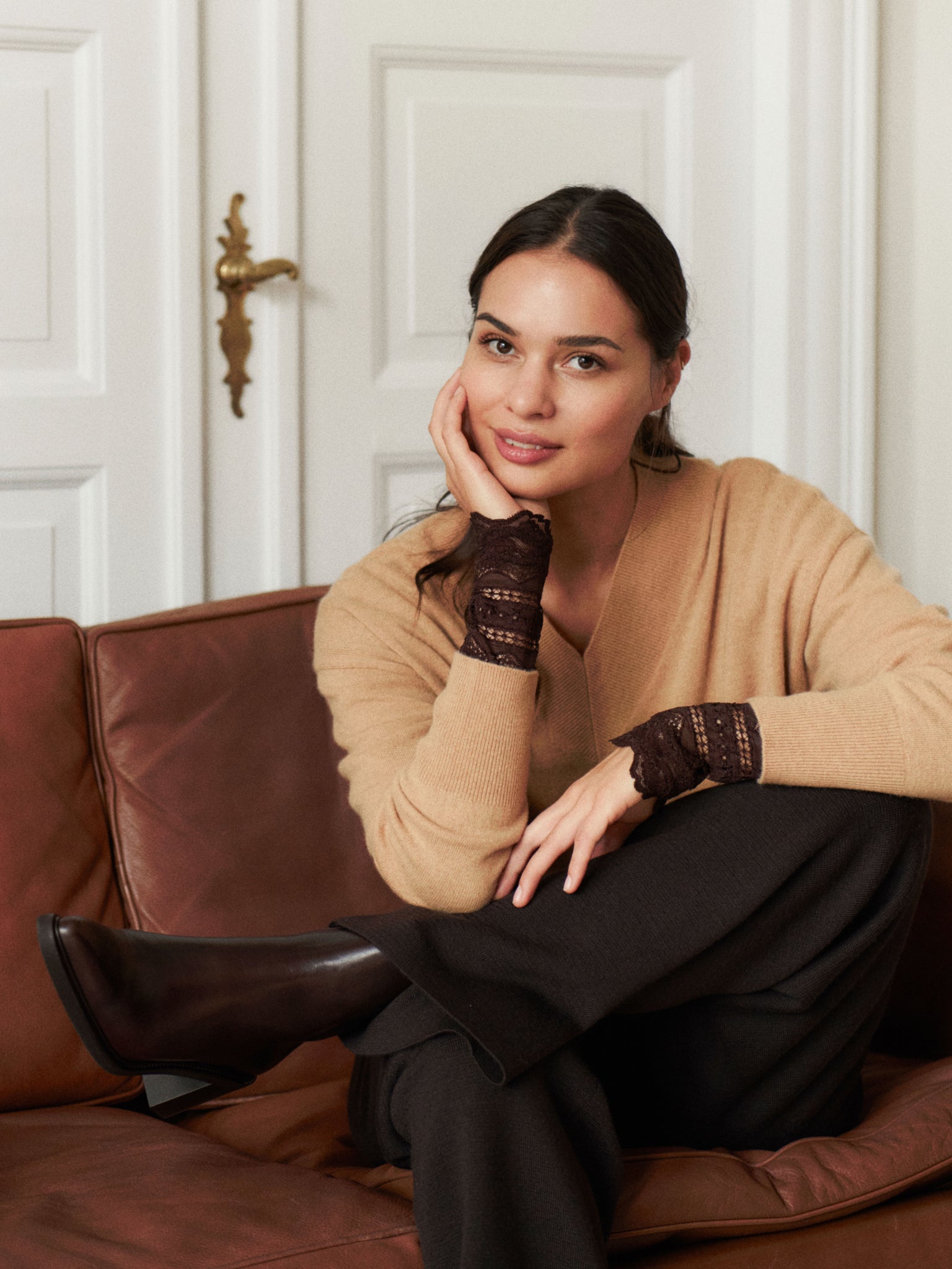 RWLaica Cashmere Langærmet Pullover med V-hals